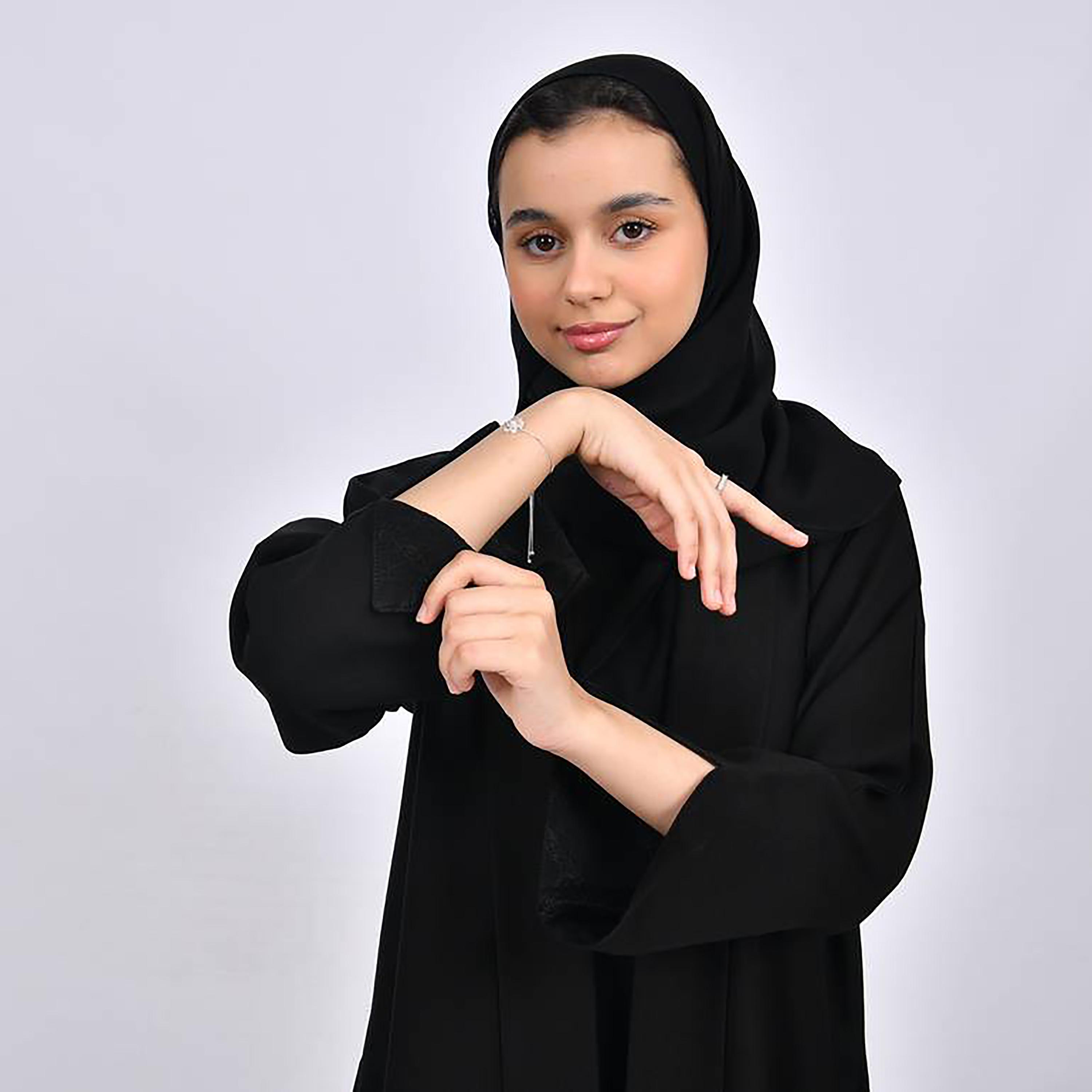 Hawraa Crepe Embroidered Abaya with Hijab-girls-arabicclothing-prayer-image-2