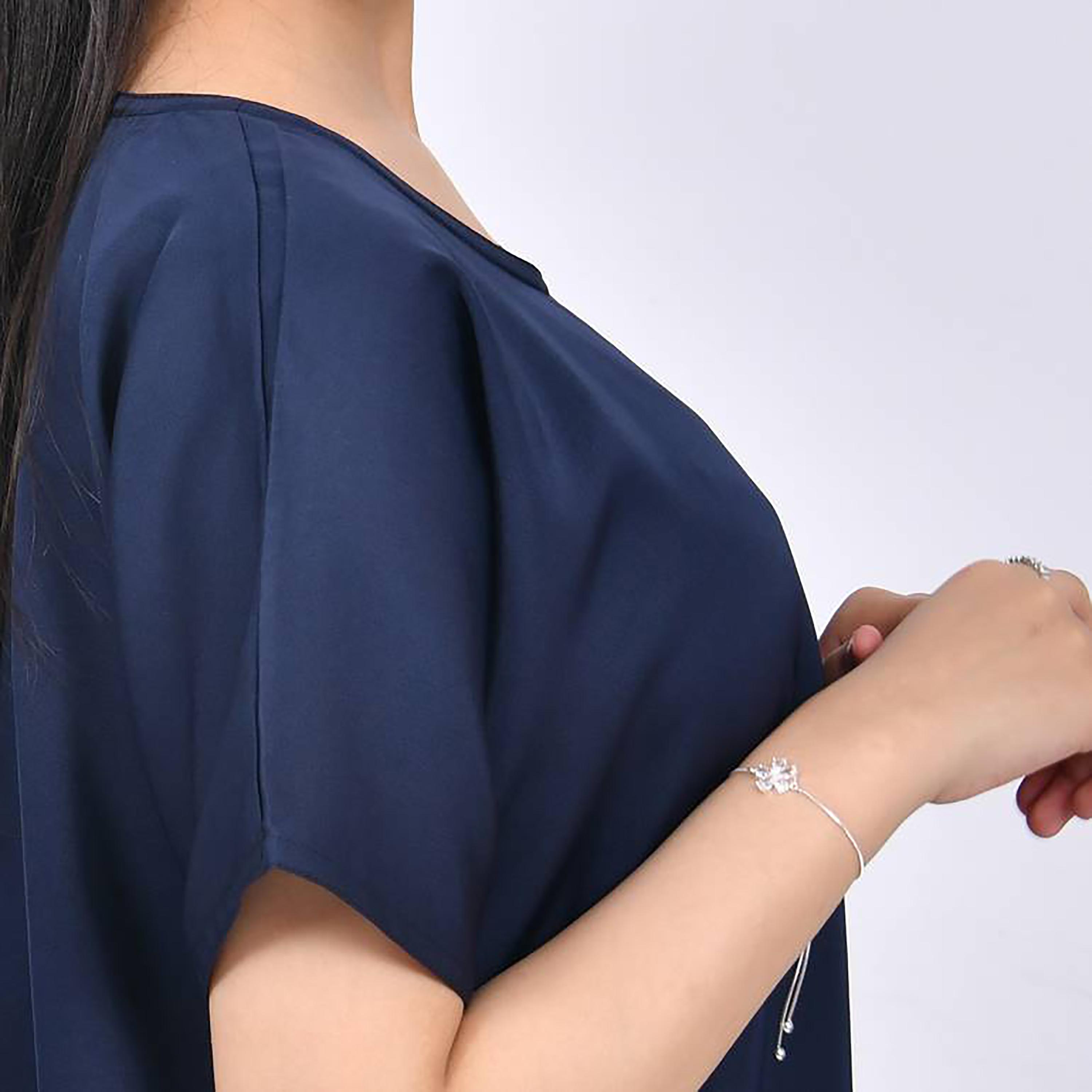 Hawraa Crepe Navy Blue Abaya Inner Dress-girls-arabicclothing-abayas-image-3