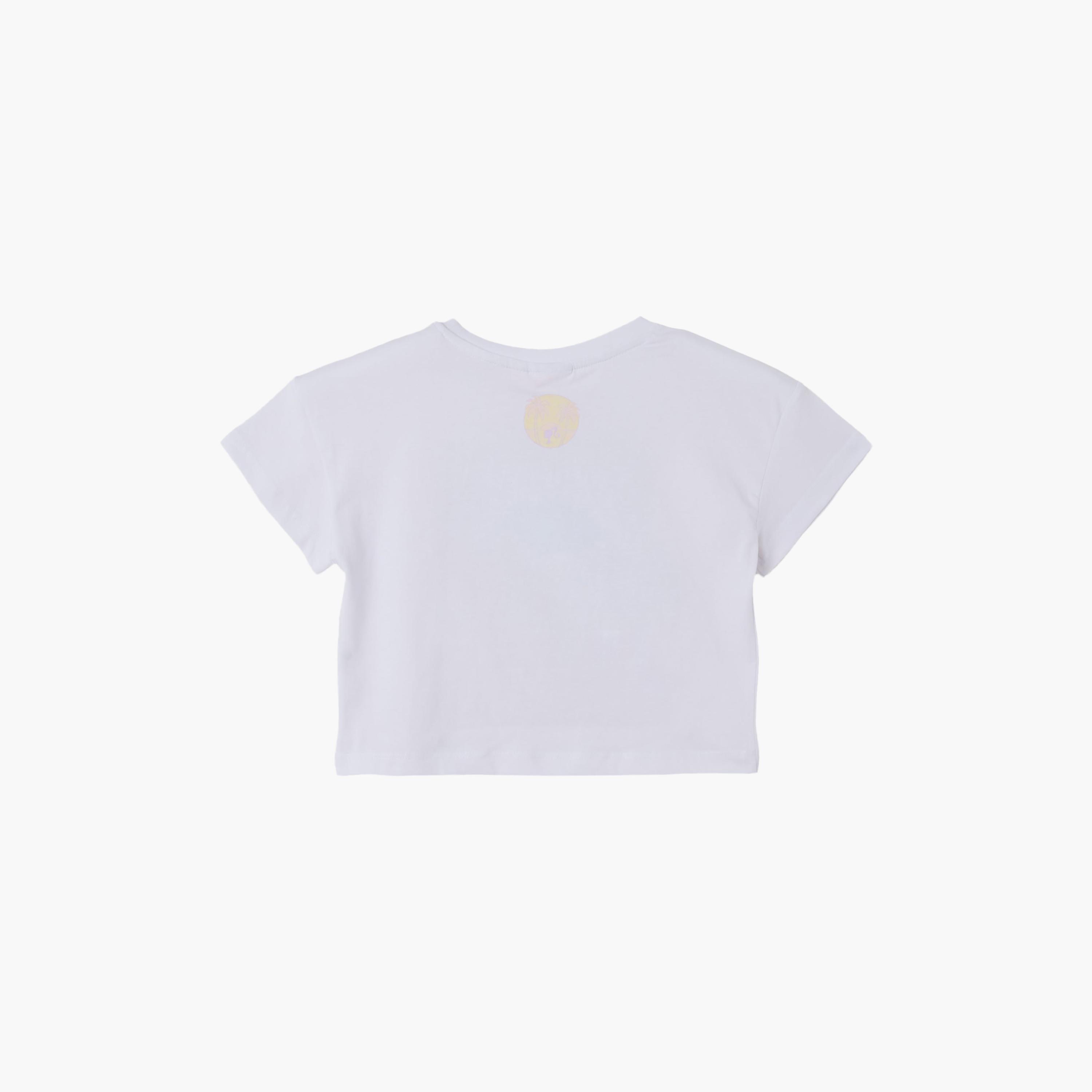 تيشيرت قطن بطبعة "كوستال" بأكمام قصيرة من اوه في اس-girls-clothing-tshirts-image-2