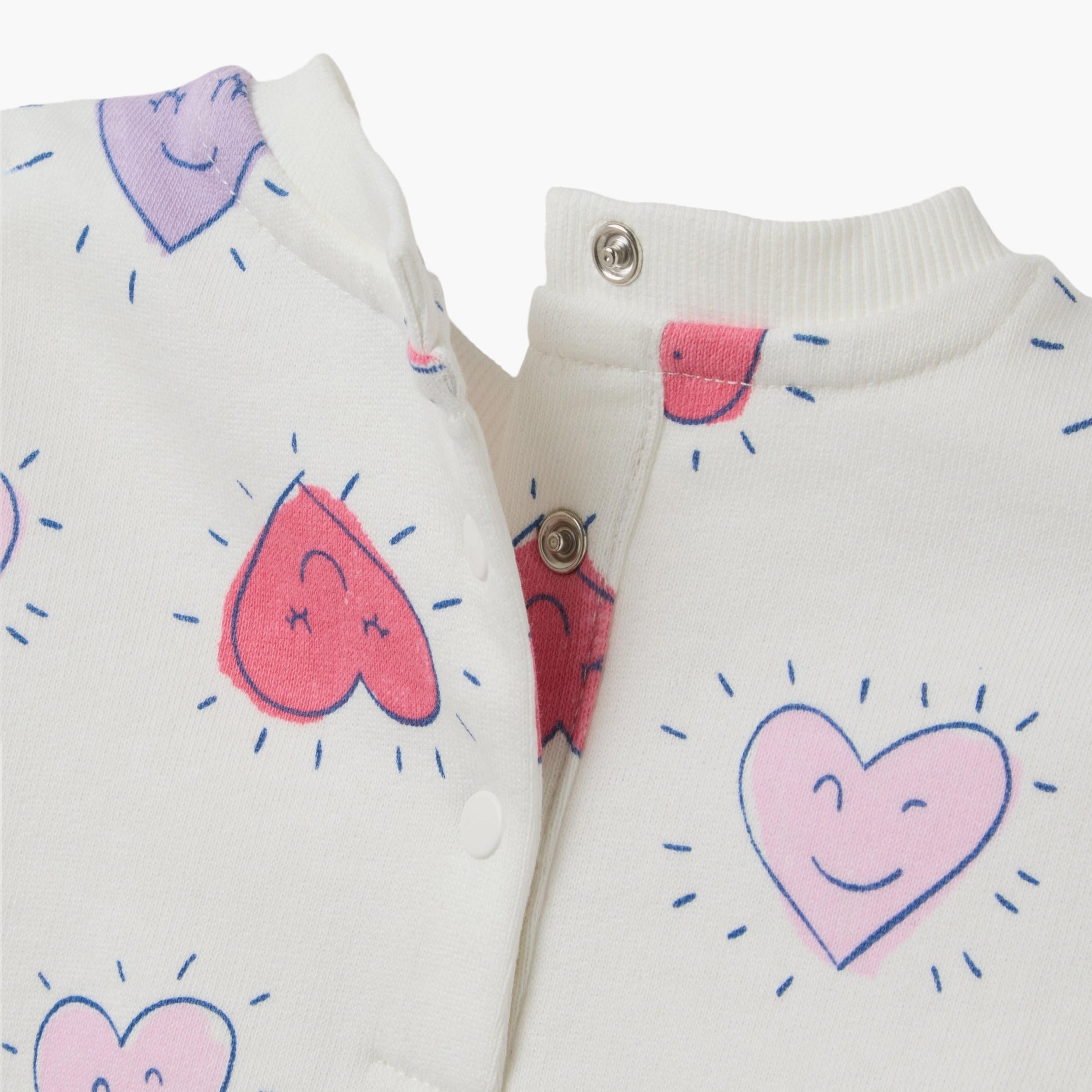 طقم بلوزة قطن مطبوعة بأكمام طويلة وبيجامة من اوه في اس-baby-girls-clothing-setsandcoords-image-4