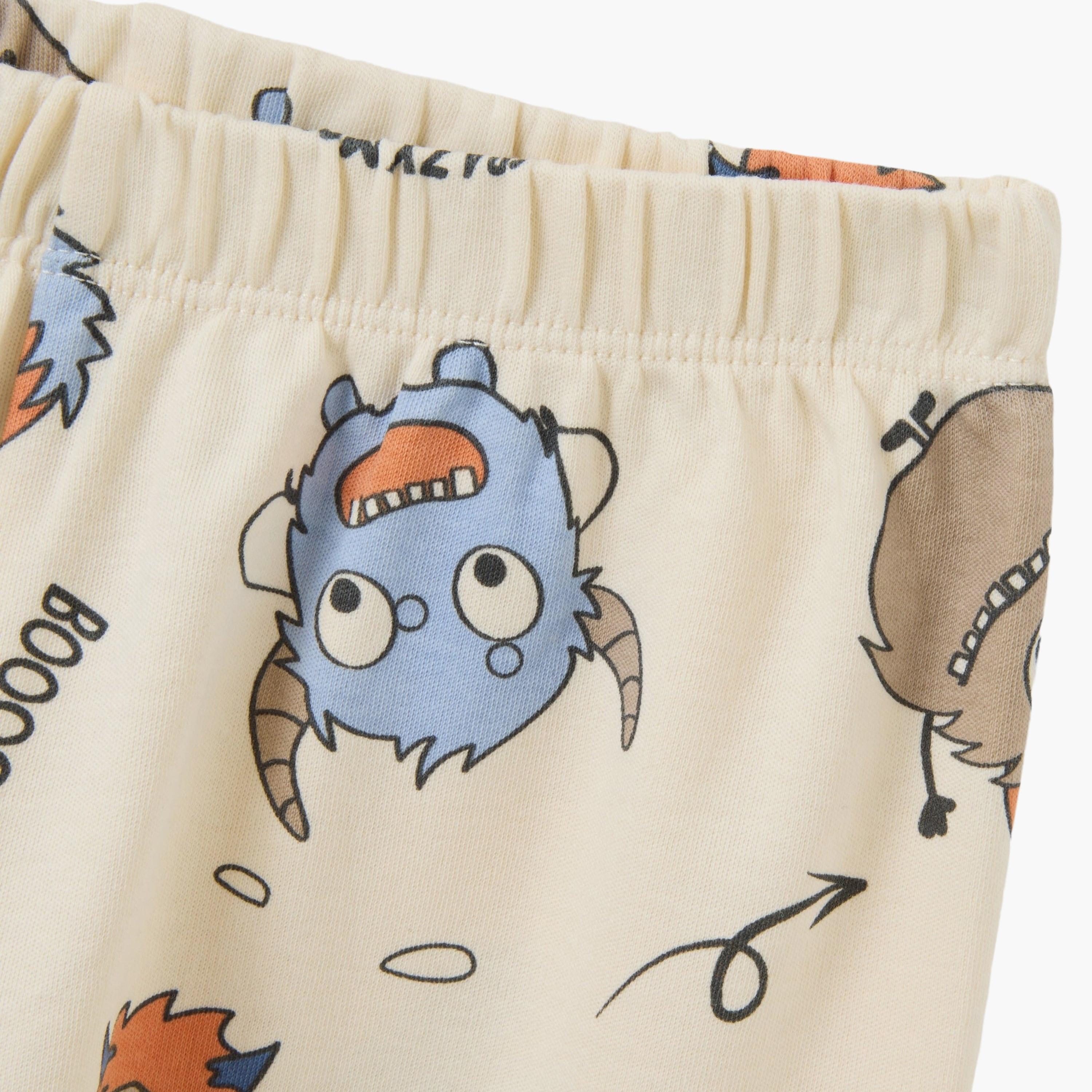 طقم بلوزة قطن مطبوعة بأكمام طويلة وبنطال جوغرز من اوه في اس-boys-clothing-setsandcoords-image-4
