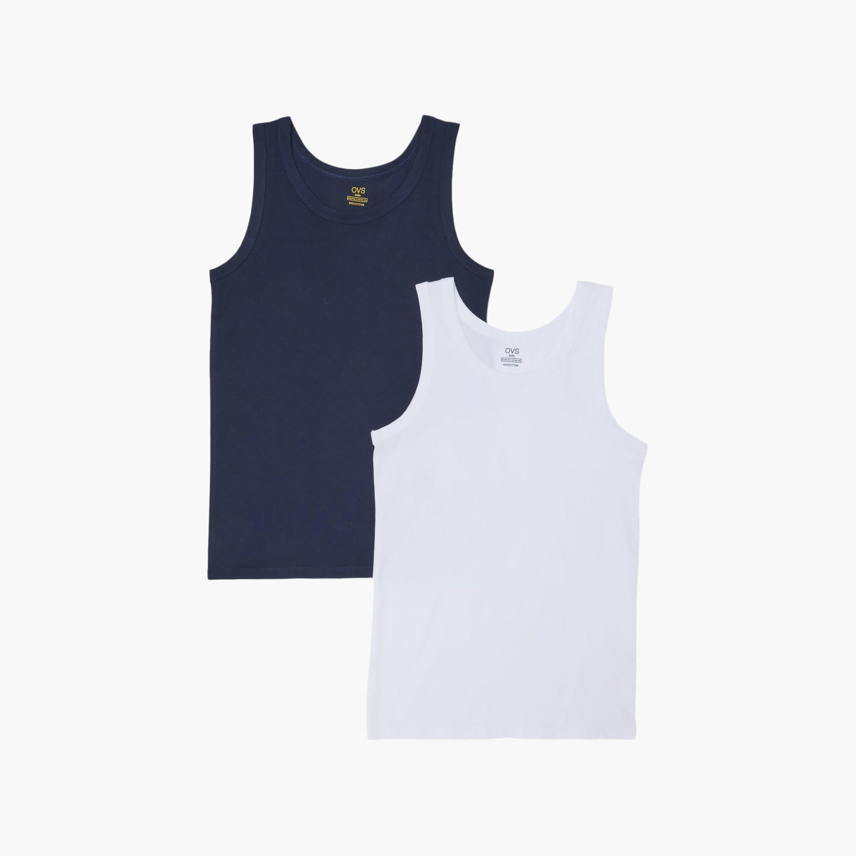 طقم صديري "فيست" قطن قطعتين من اوه في اس-boys-clothing-innerwear-vests-image-1