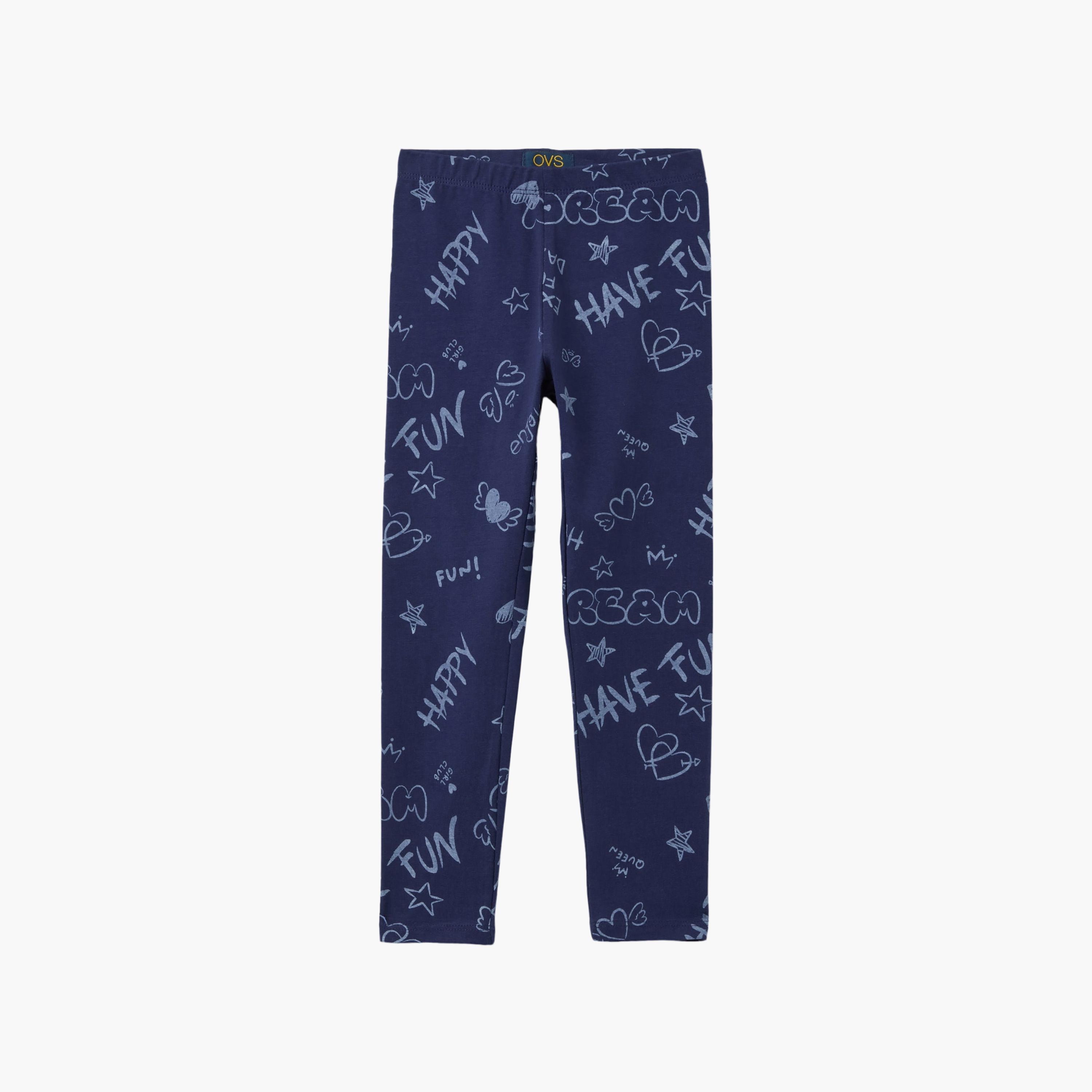 ليجنز مطبوع بخصر مطاطي من اوه في اس-girls-clothing-bottoms-leggings-image-1