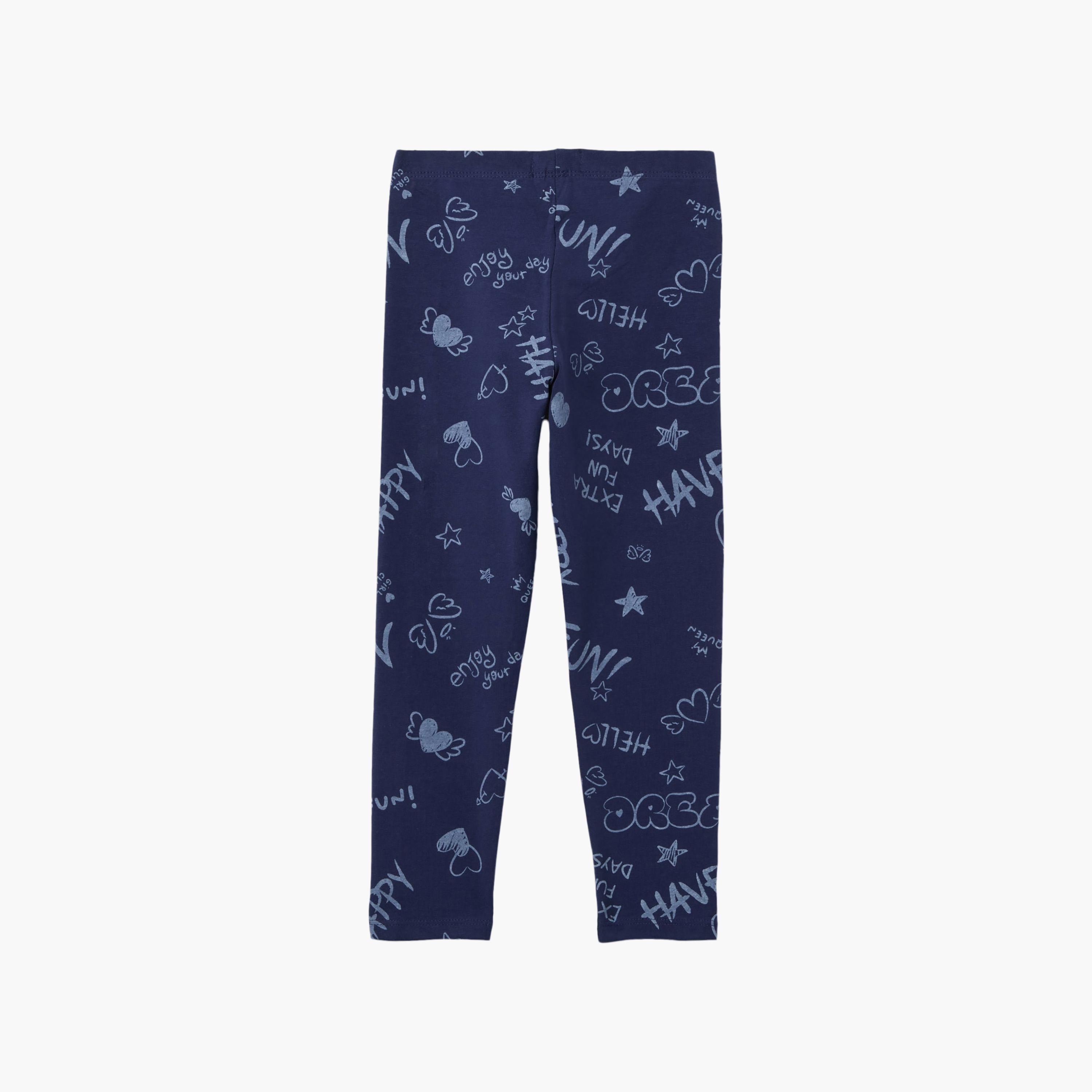 ليجنز مطبوع بخصر مطاطي من اوه في اس-girls-clothing-bottoms-leggings-image-2