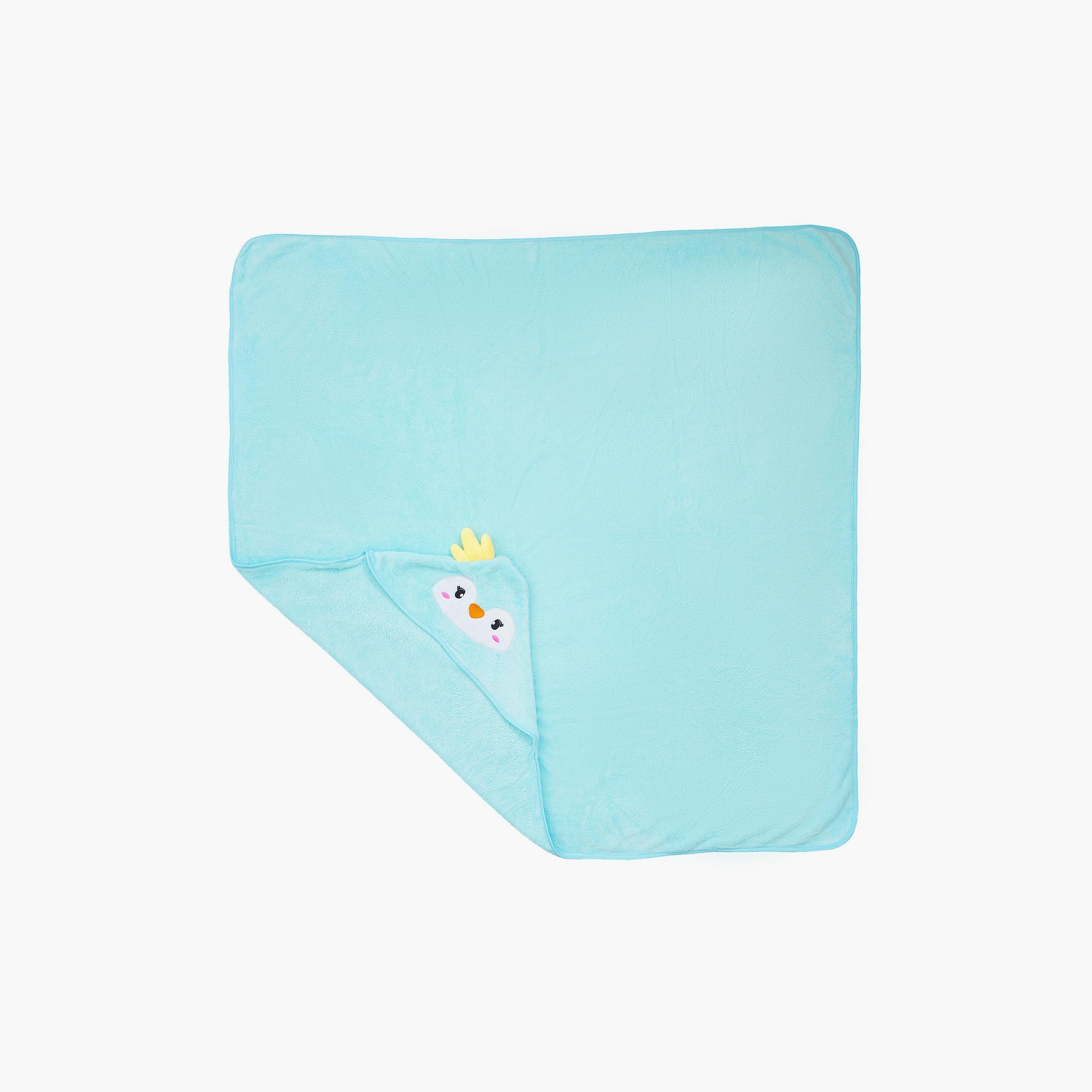 Babyqlo Penguin Hooded Bath Towel Wrap - Aqua-baby-bathandcare-towels-image-2