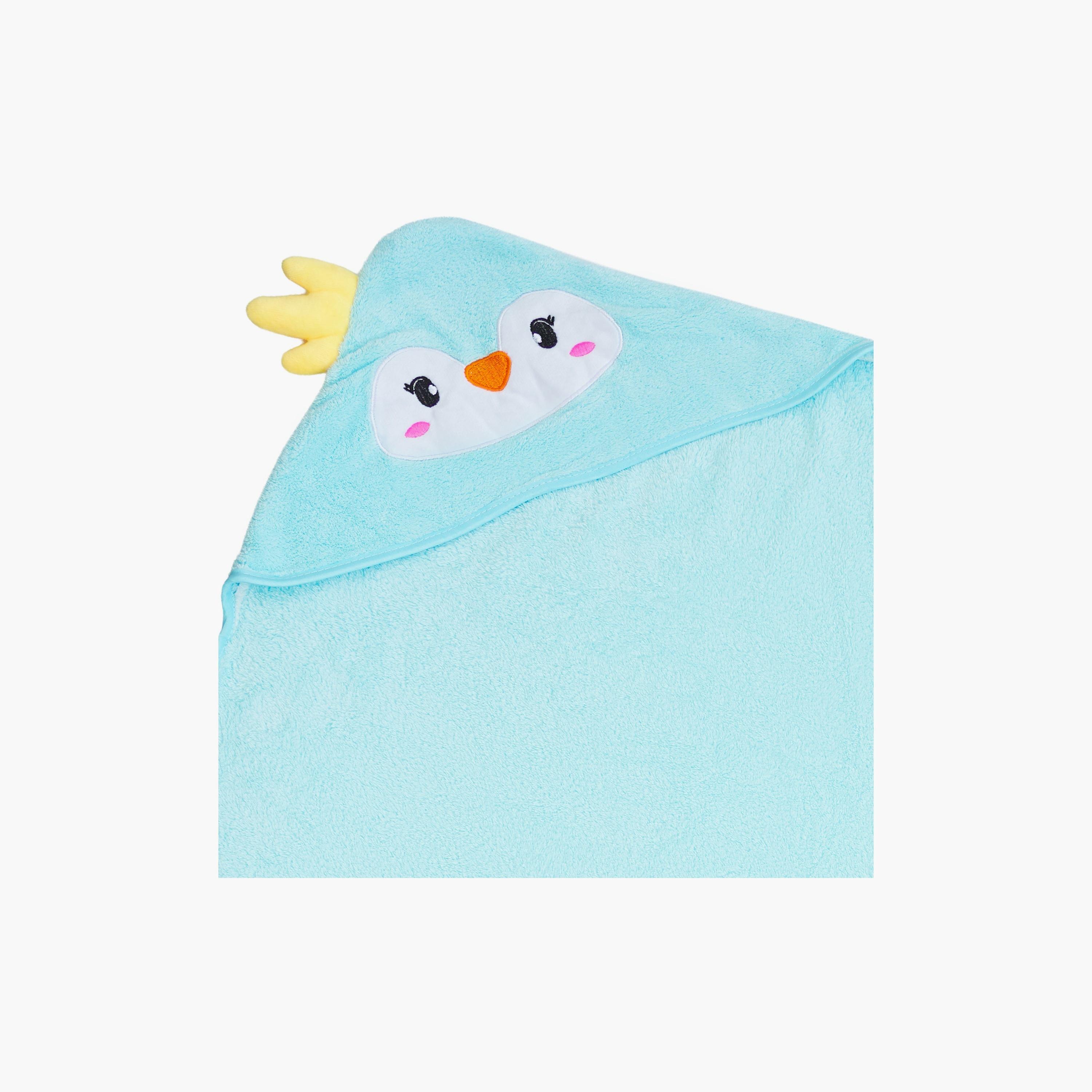 Babyqlo Penguin Hooded Bath Towel Wrap - Aqua-baby-bathandcare-towels-image-6