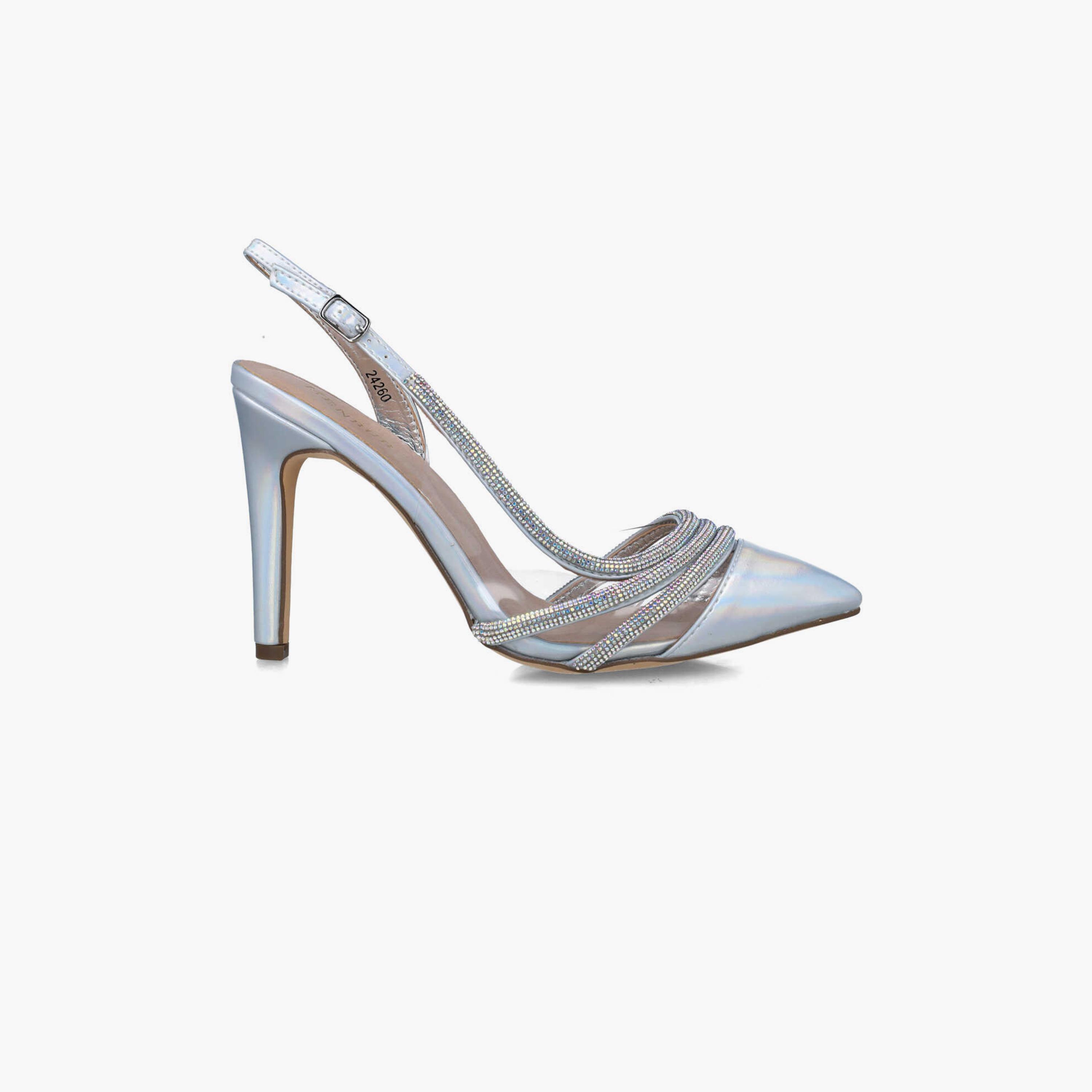 Menbur Women's Metallic Pumps with Embellishment | 24260-women-shoes-heels-image-1
