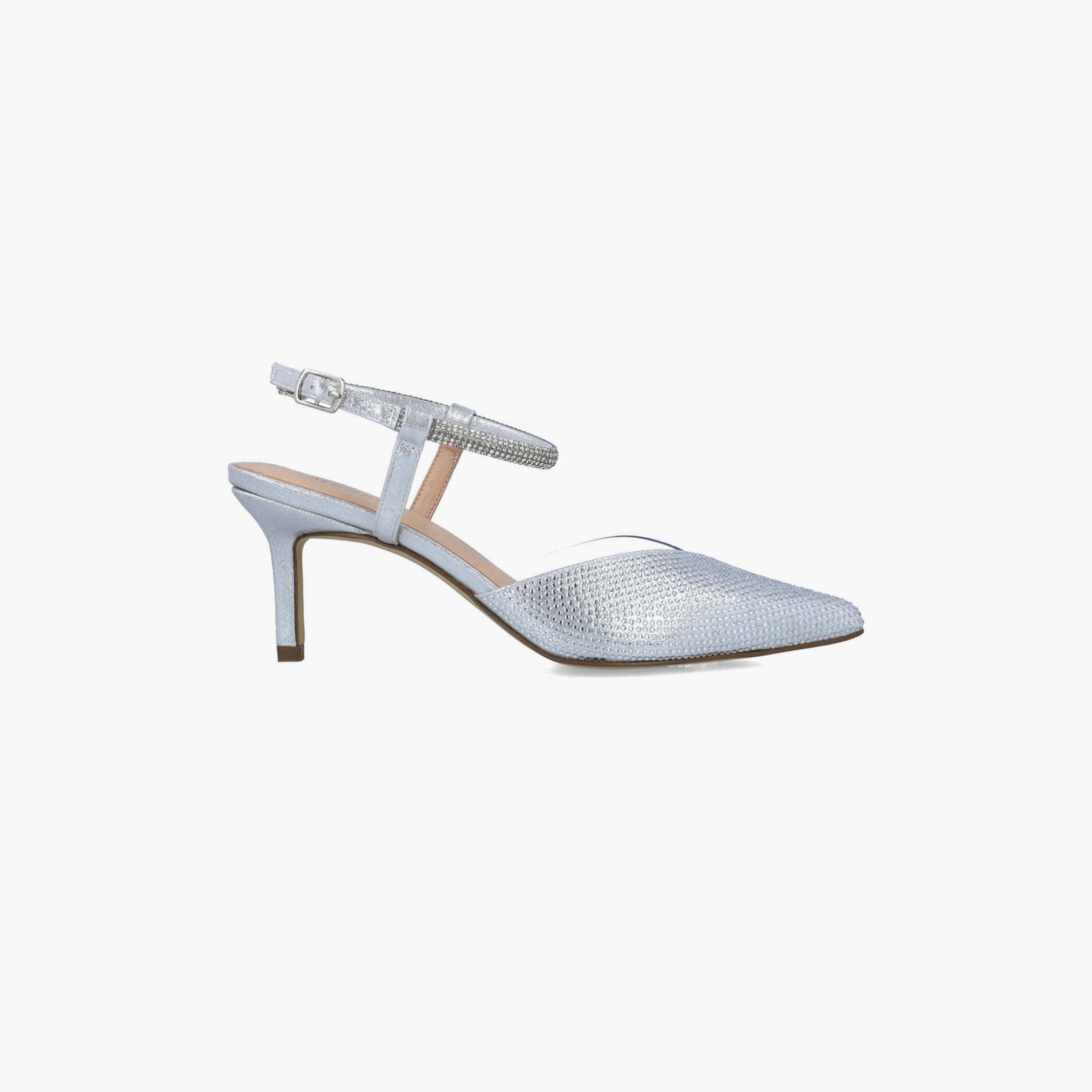 Menbur Women's Metallic Kitten Heels with Embellishment | 24268-women-shoes-heels-image-2