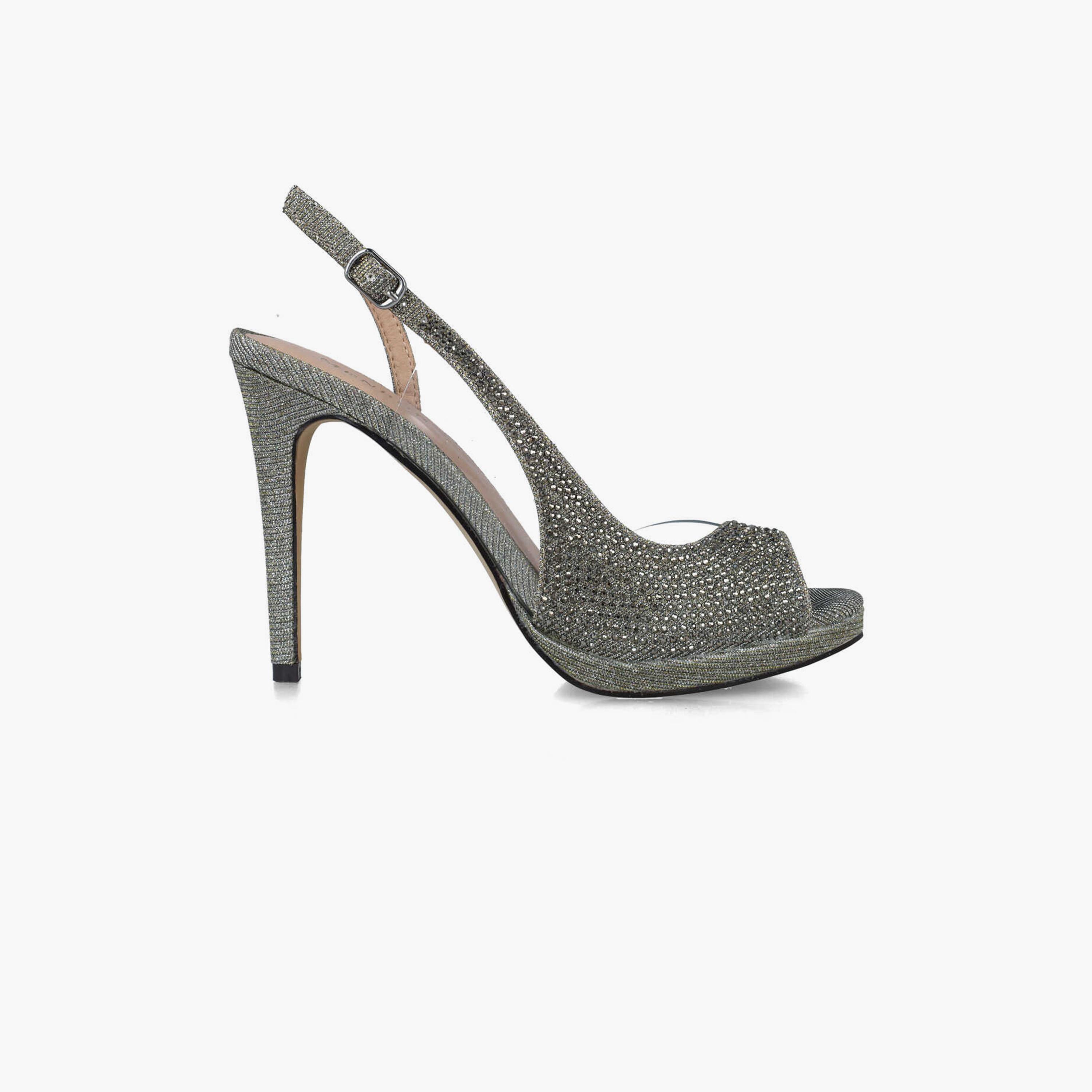 Menbur Women's Glitter Stiletto Heels with Rhinestone Accent | 24282-women-shoes-heels-image-1