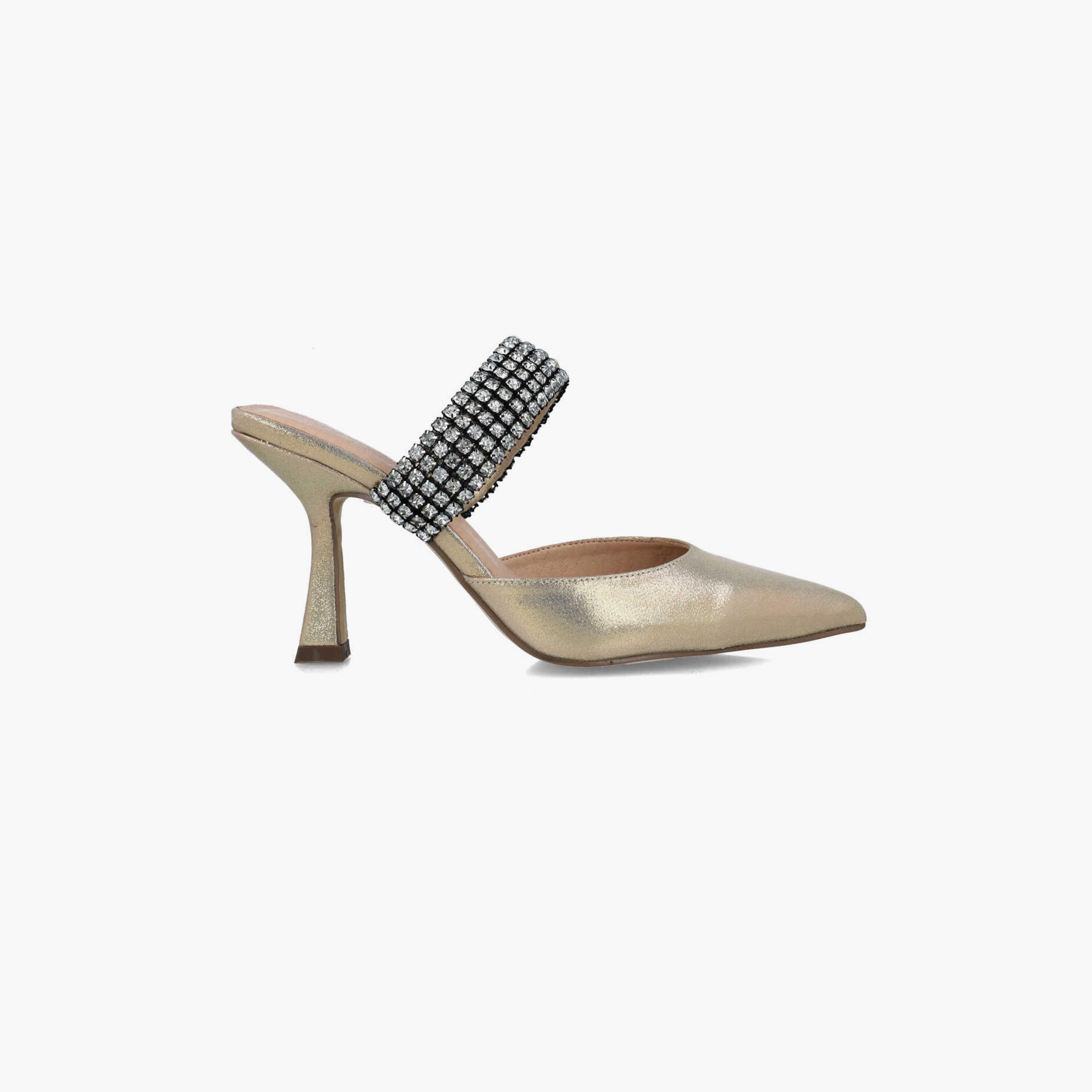 Menbur Women's Glitter Mules with Embellishment | 24302-women-shoes-heels-image-1