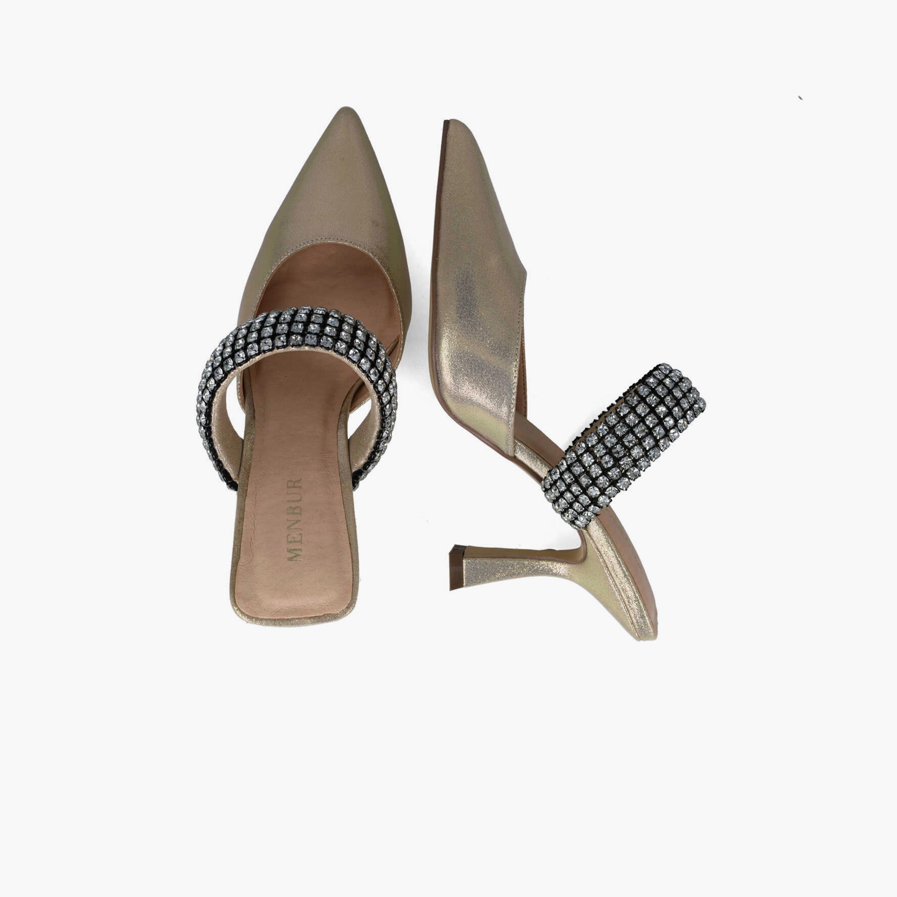 Menbur Women's Glitter Mules with Embellishment | 24302-women-shoes-heels-image-6