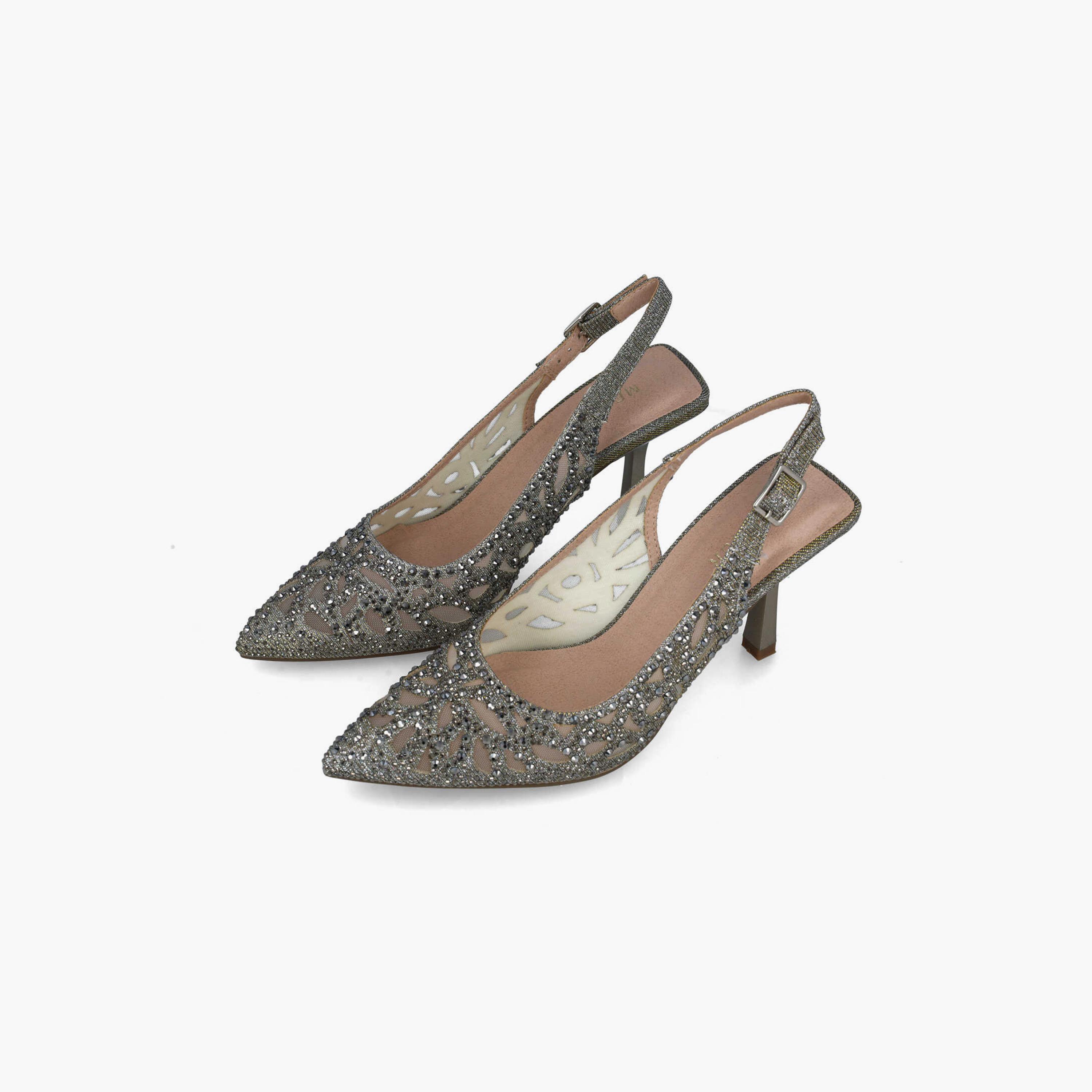 Menbur Women's Glitter Pumps with Embellishment | 24303-women-shoes-heels-image-2