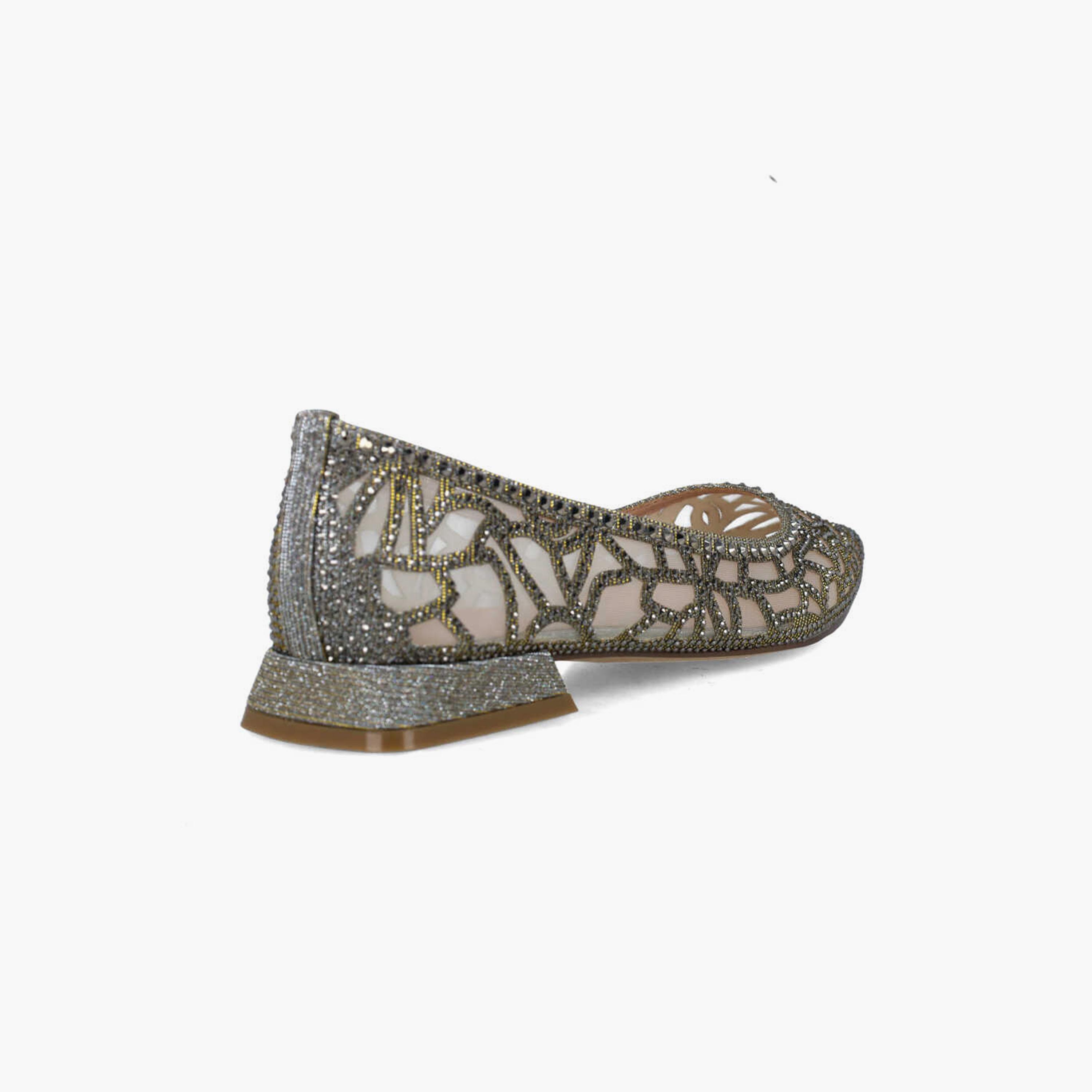 Menbur Women's Glitter Pointed Toe Ballerinas with Rhinestone Accent | 24309-women-shoes-ballerinas-image-3