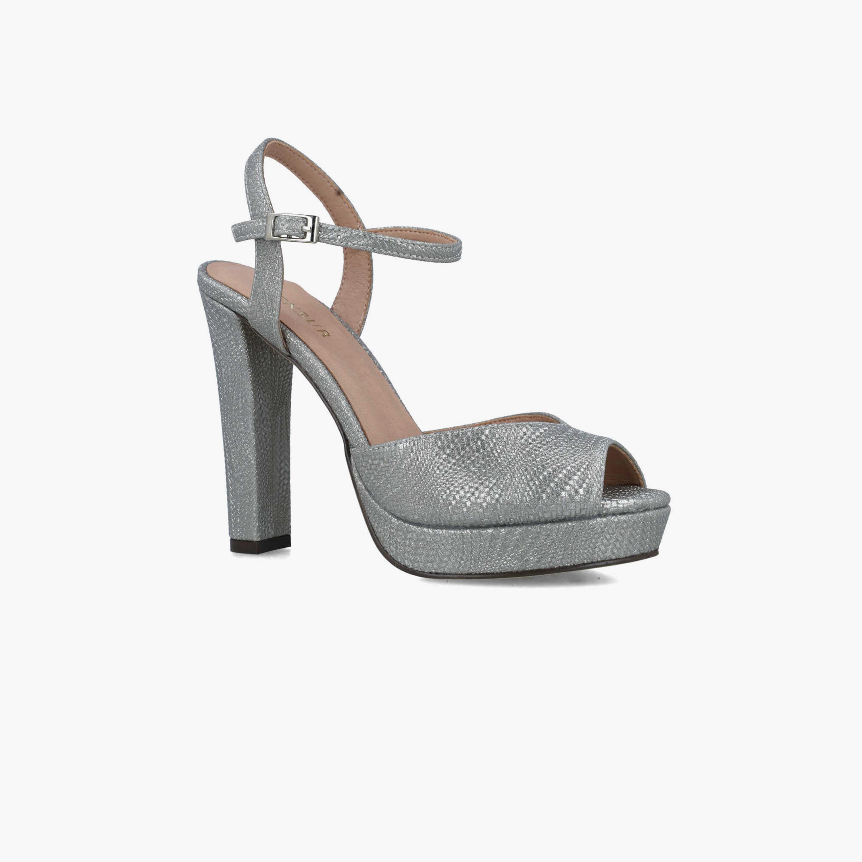 Menbur Women's Reptile Print Platform Heels with Strap | 24322-women-shoes-heels-image-1