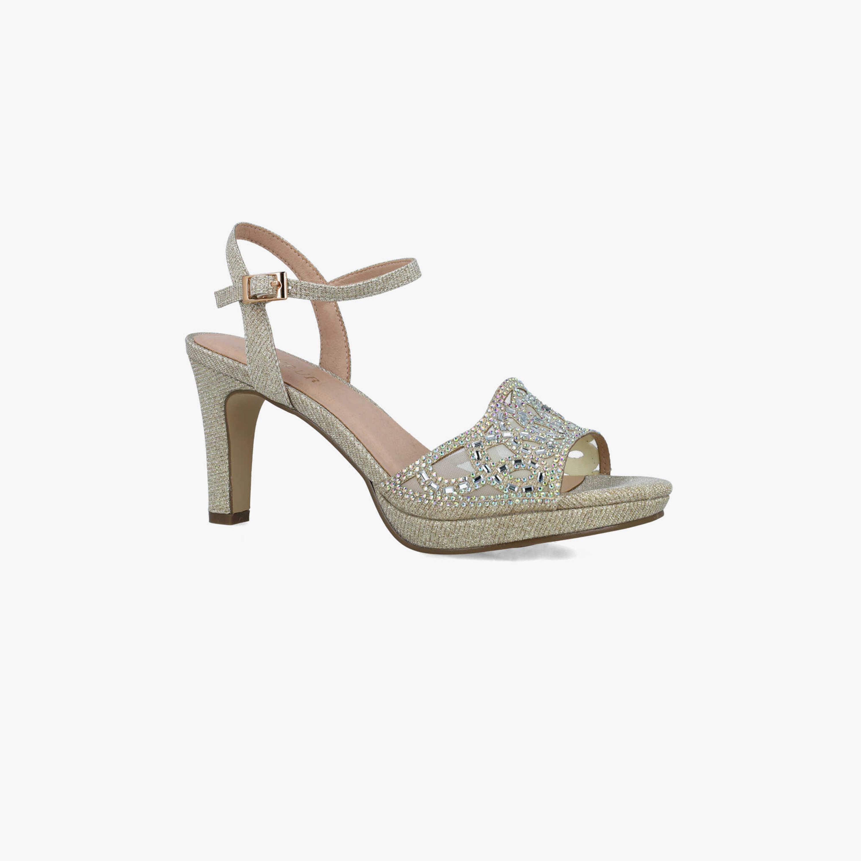 Menbur Women's Woven Platform Heels with Embellishment | 24331-women-shoes-heels-image-1