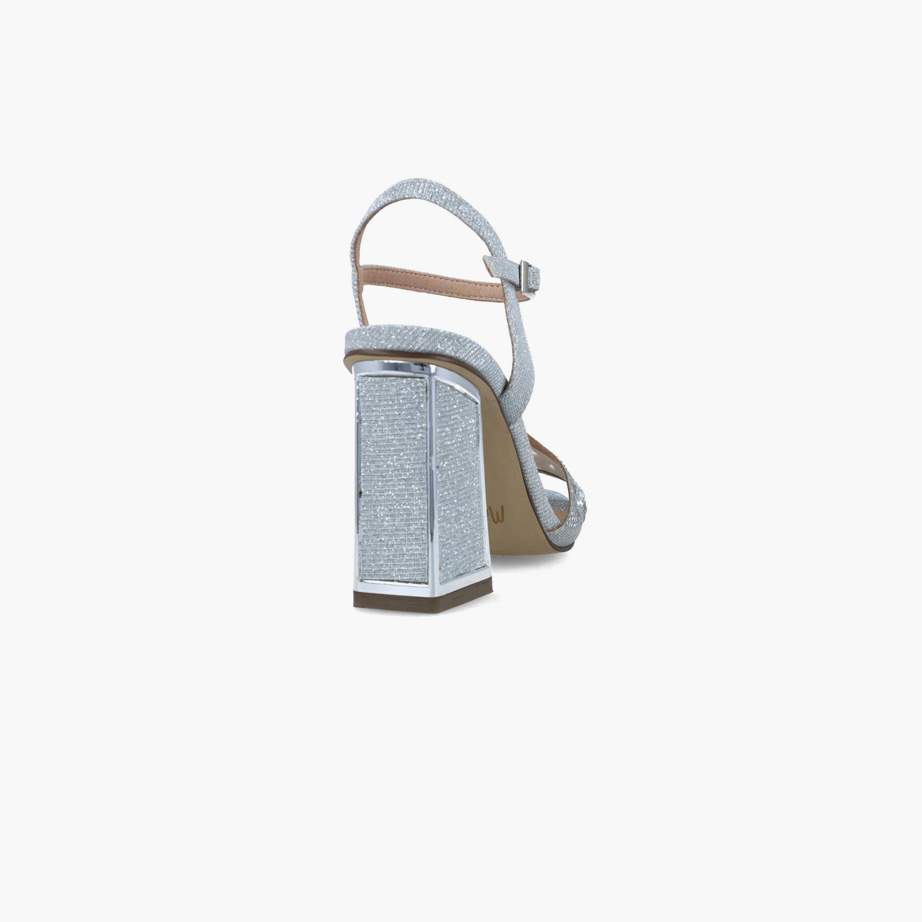 Menbur Women's Metallic Strap Sandals with Embellishment | 24334-women-shoes-heels-image-3