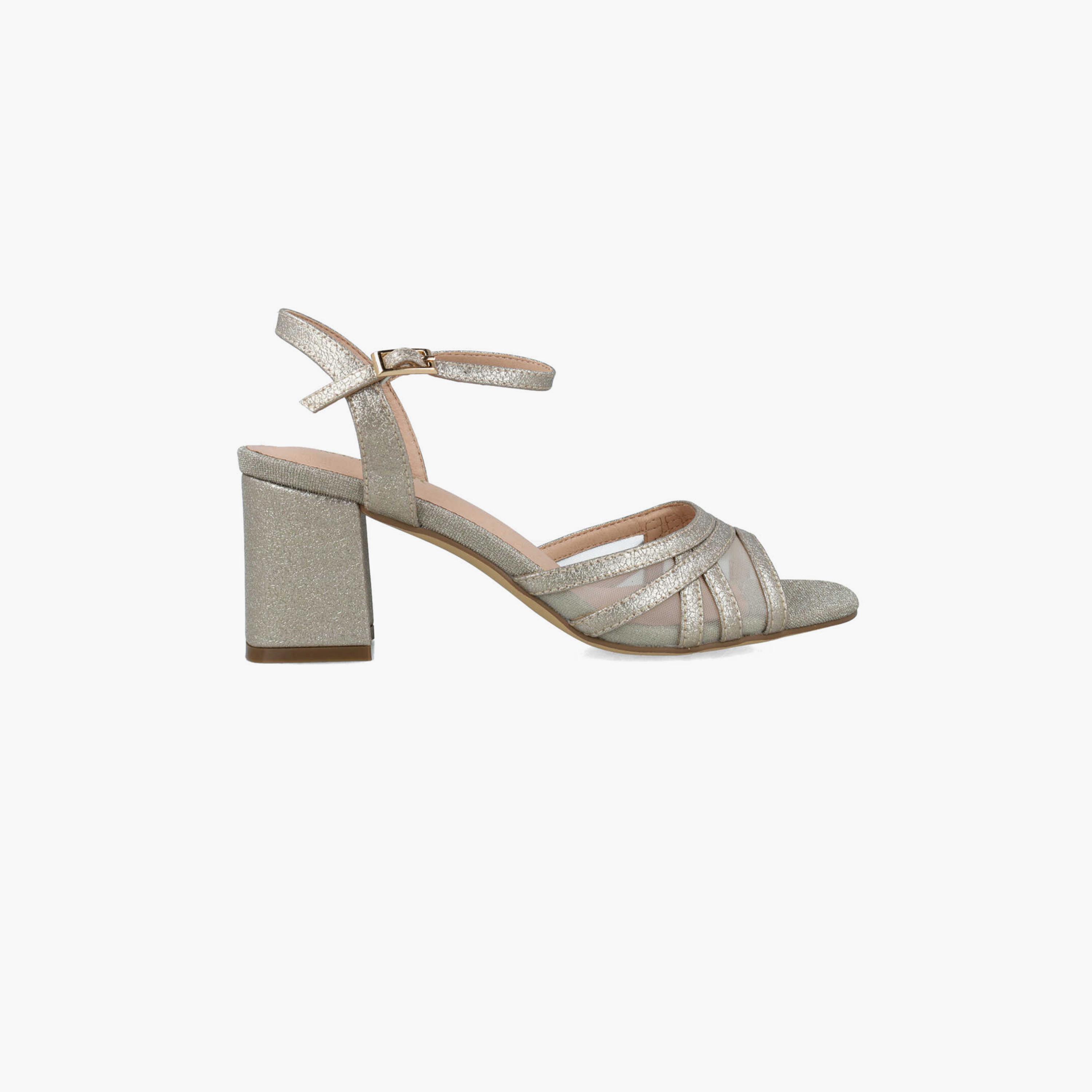 Menbur Women's Metallic Block Heels with Strap | 24341-women-shoes-heels-image-2
