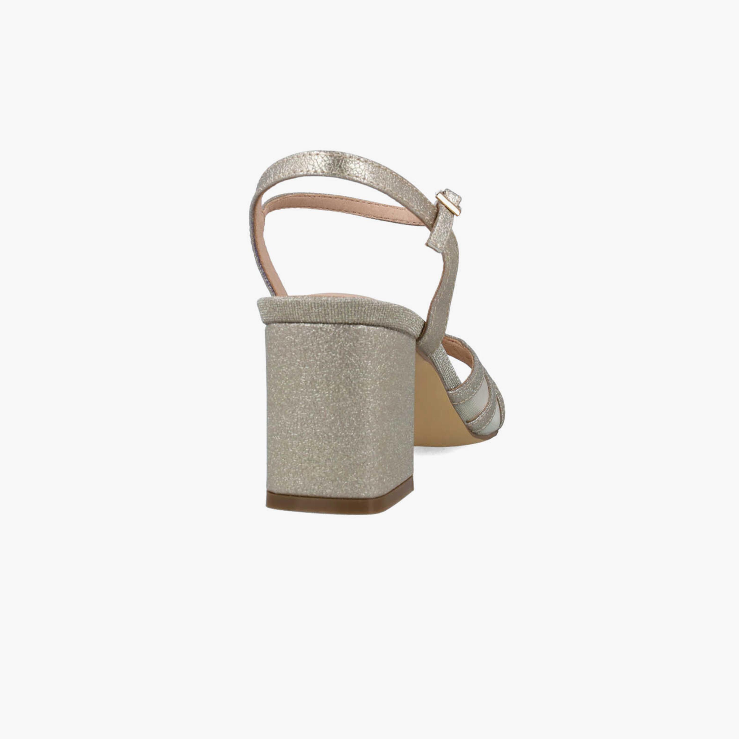Menbur Women's Metallic Block Heels with Strap | 24341-women-shoes-heels-image-3