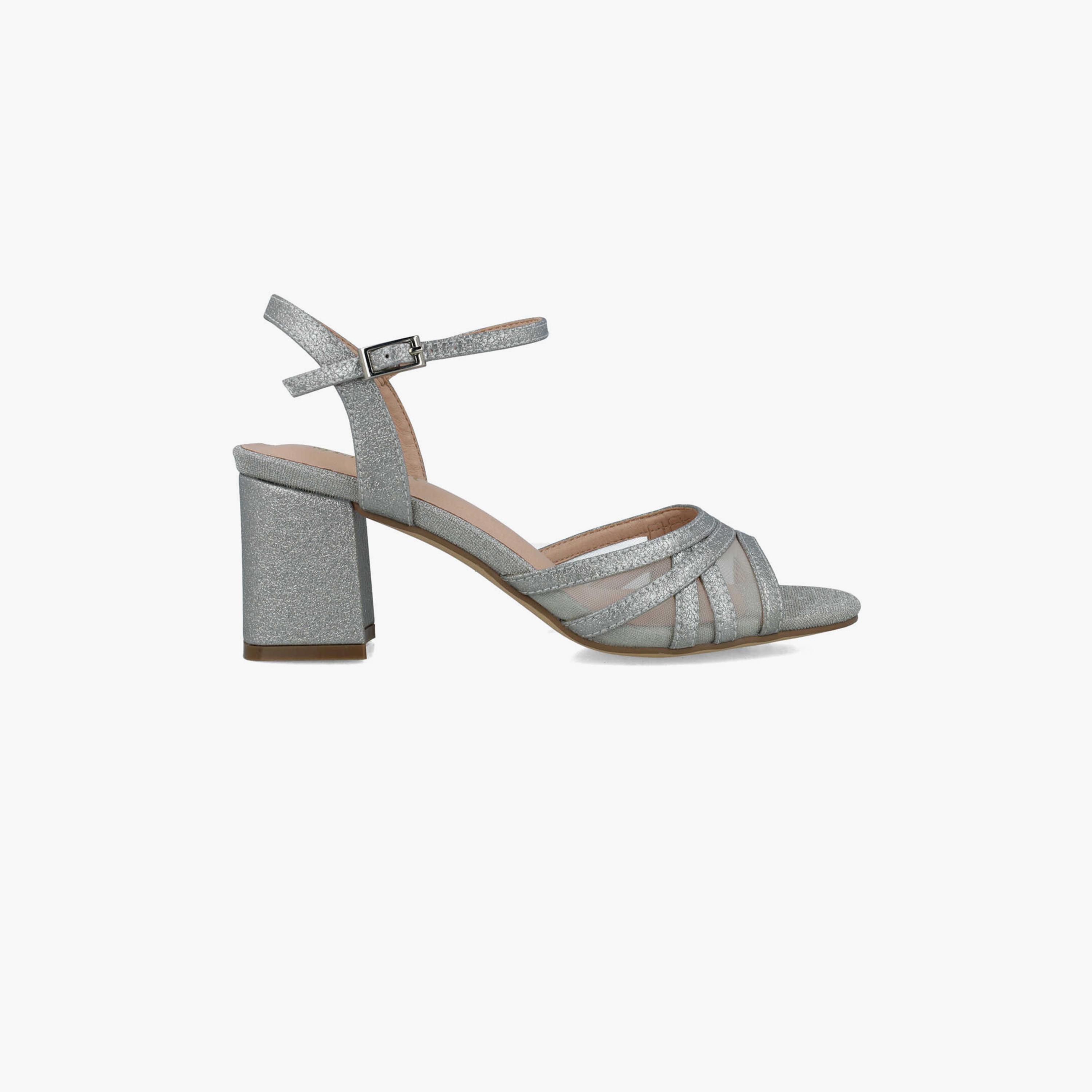 Menbur Women's Metallic Block Heels with Strap | 24341-women-shoes-heels-image-2