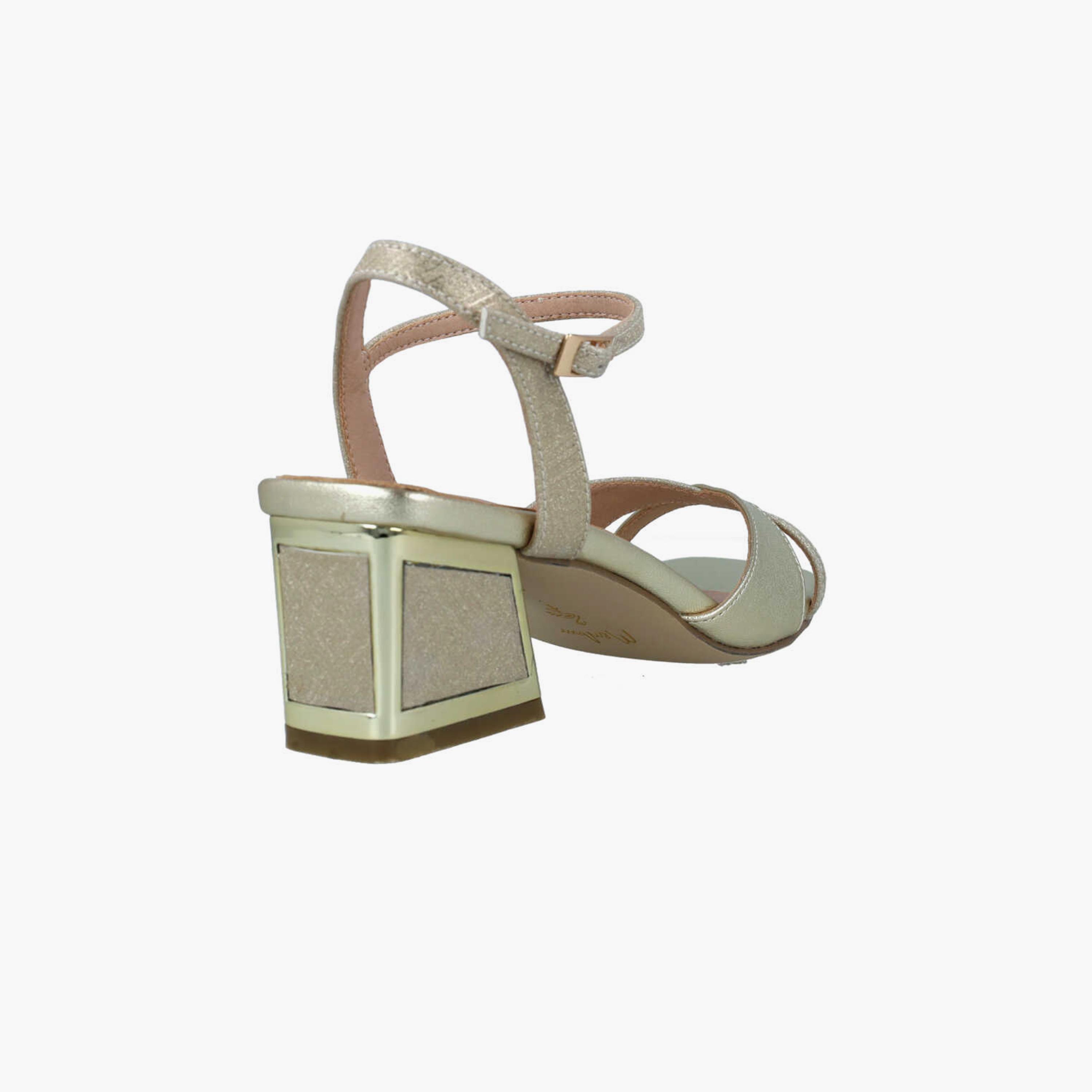 Menbur Women's Metallic Block Heels with Strap | 24349-women-shoes-heels-image-3