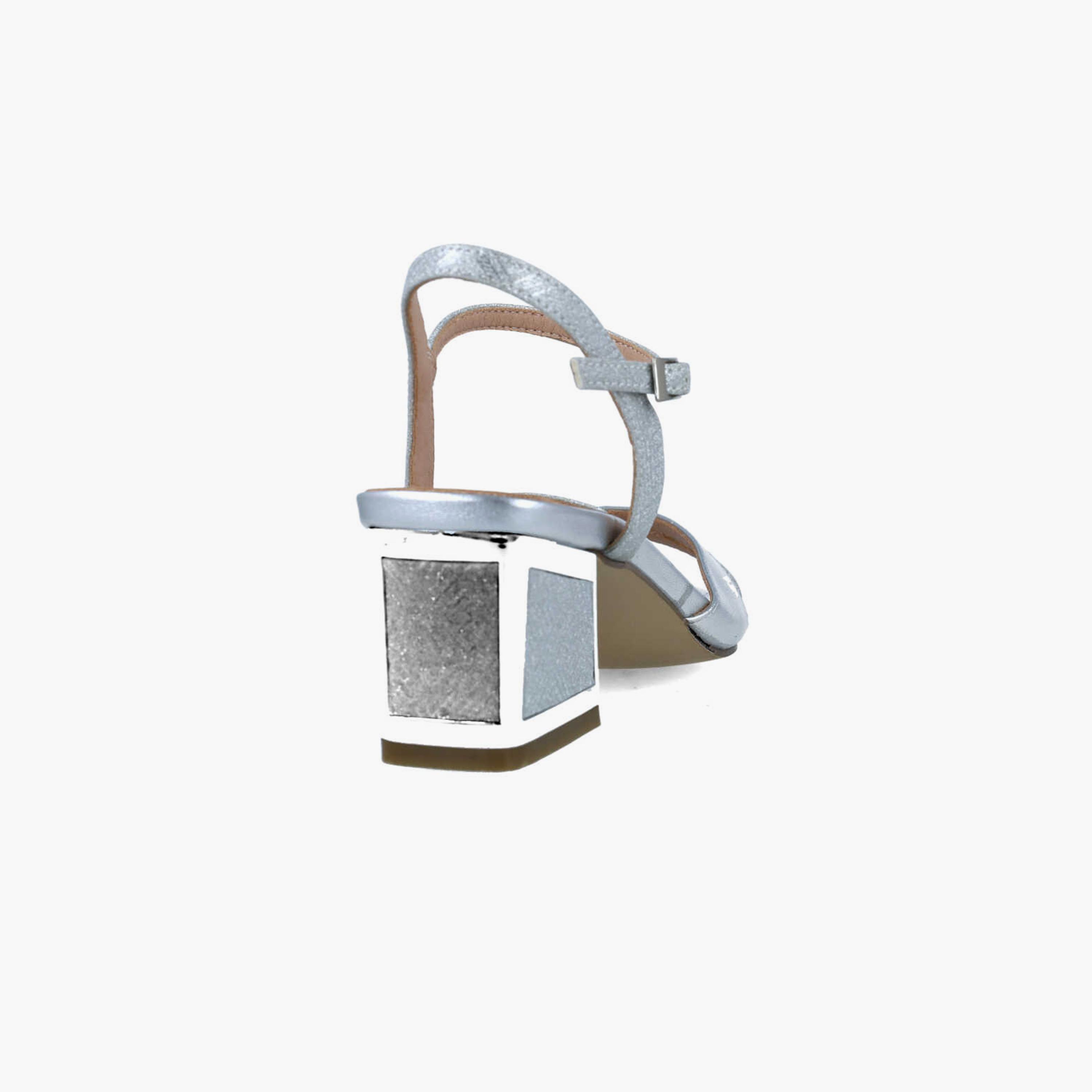Menbur Women's Metallic Block Heels with Strap | 24349-women-shoes-heels-image-3