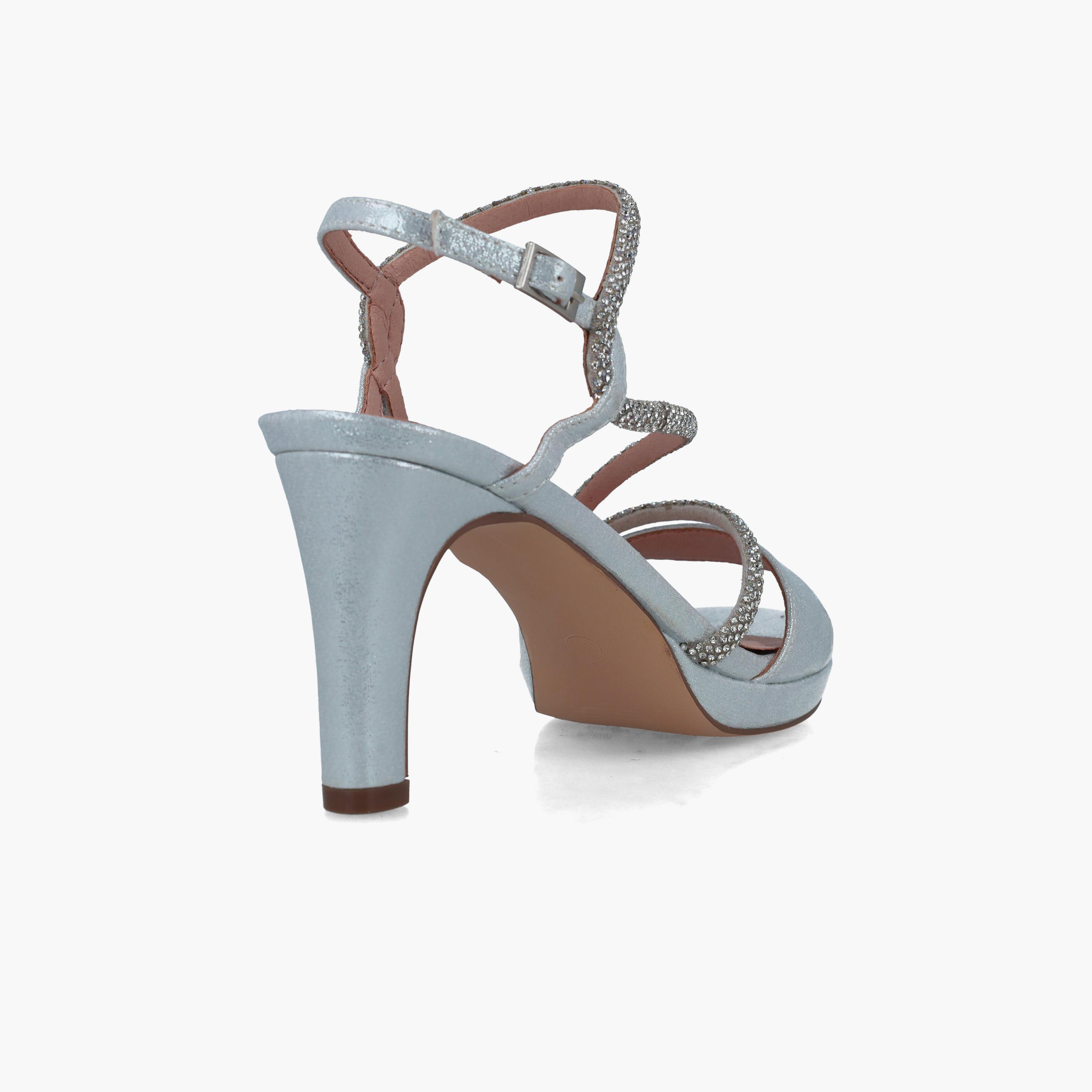Menbur Women's Metallic Strap Sandals with Embellishment | 24368-women-shoes-heels-image-3