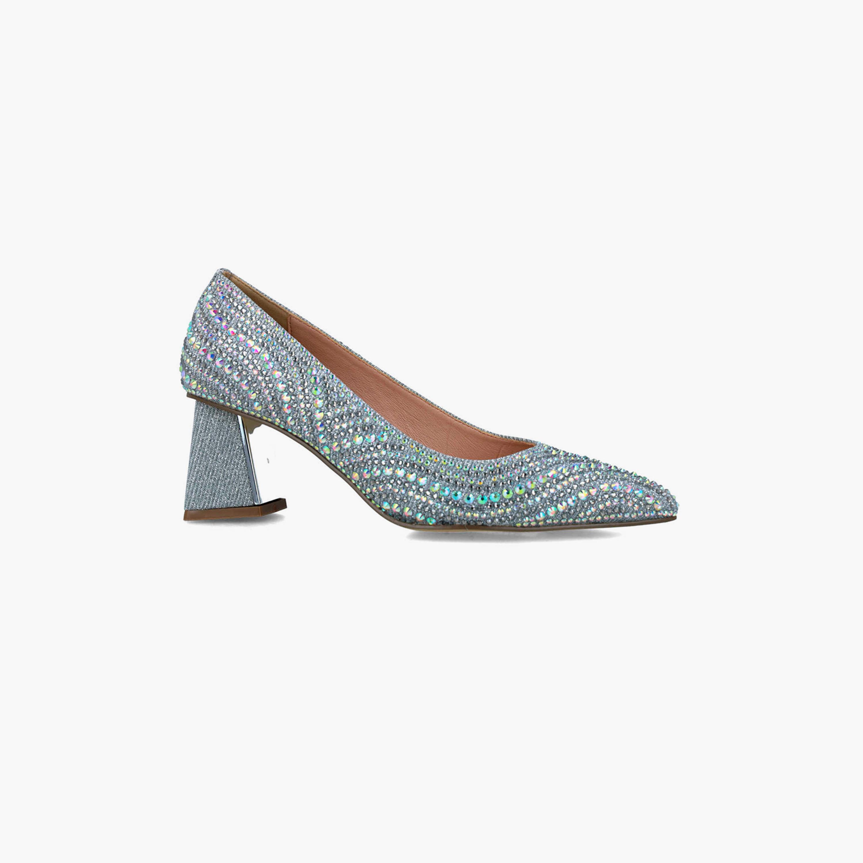 Menbur Women's Glitter Pumps with Embellishment | 24382-women-shoes-heels-image-1