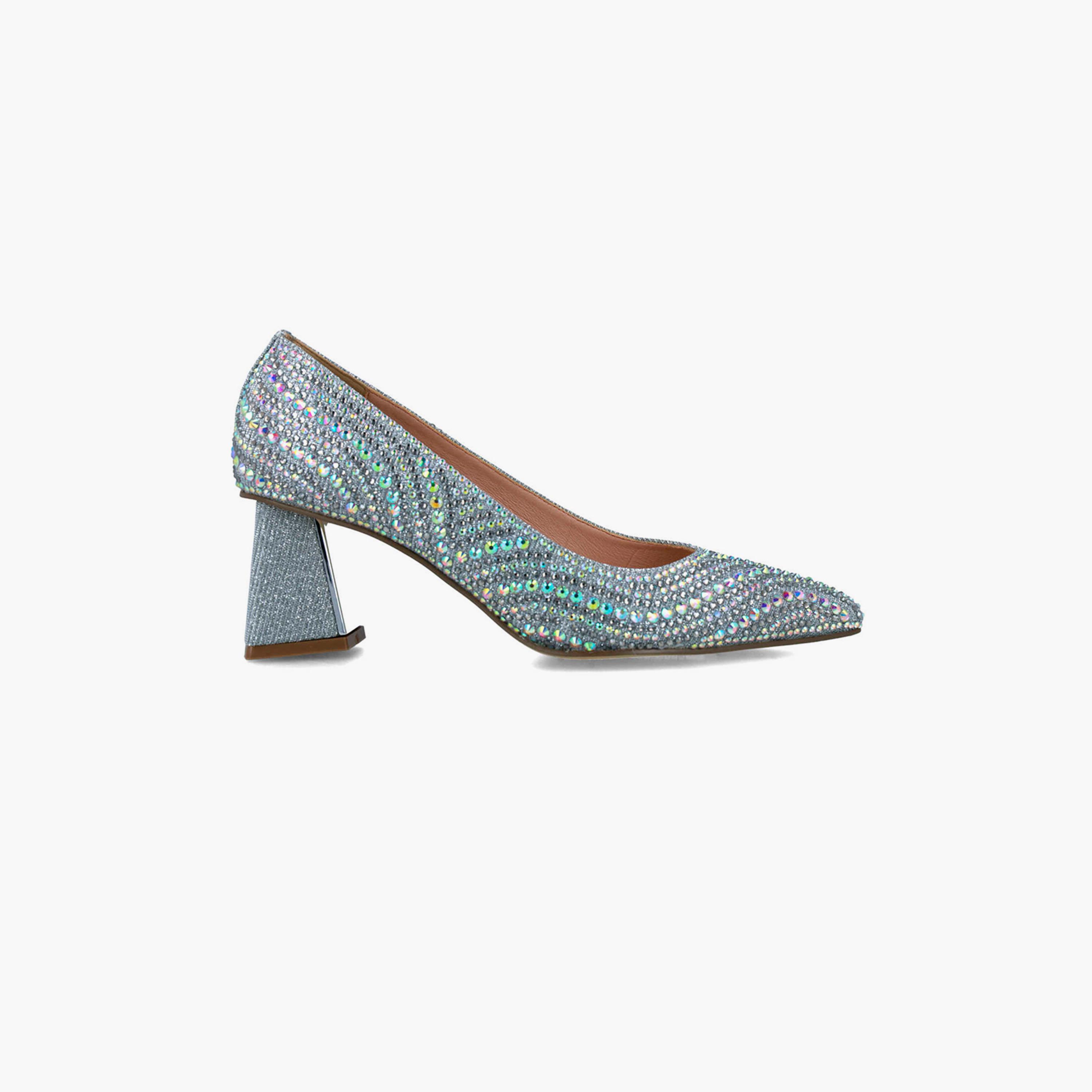 Menbur Women's Glitter Pumps with Embellishment | 24382-women-shoes-heels-image-2