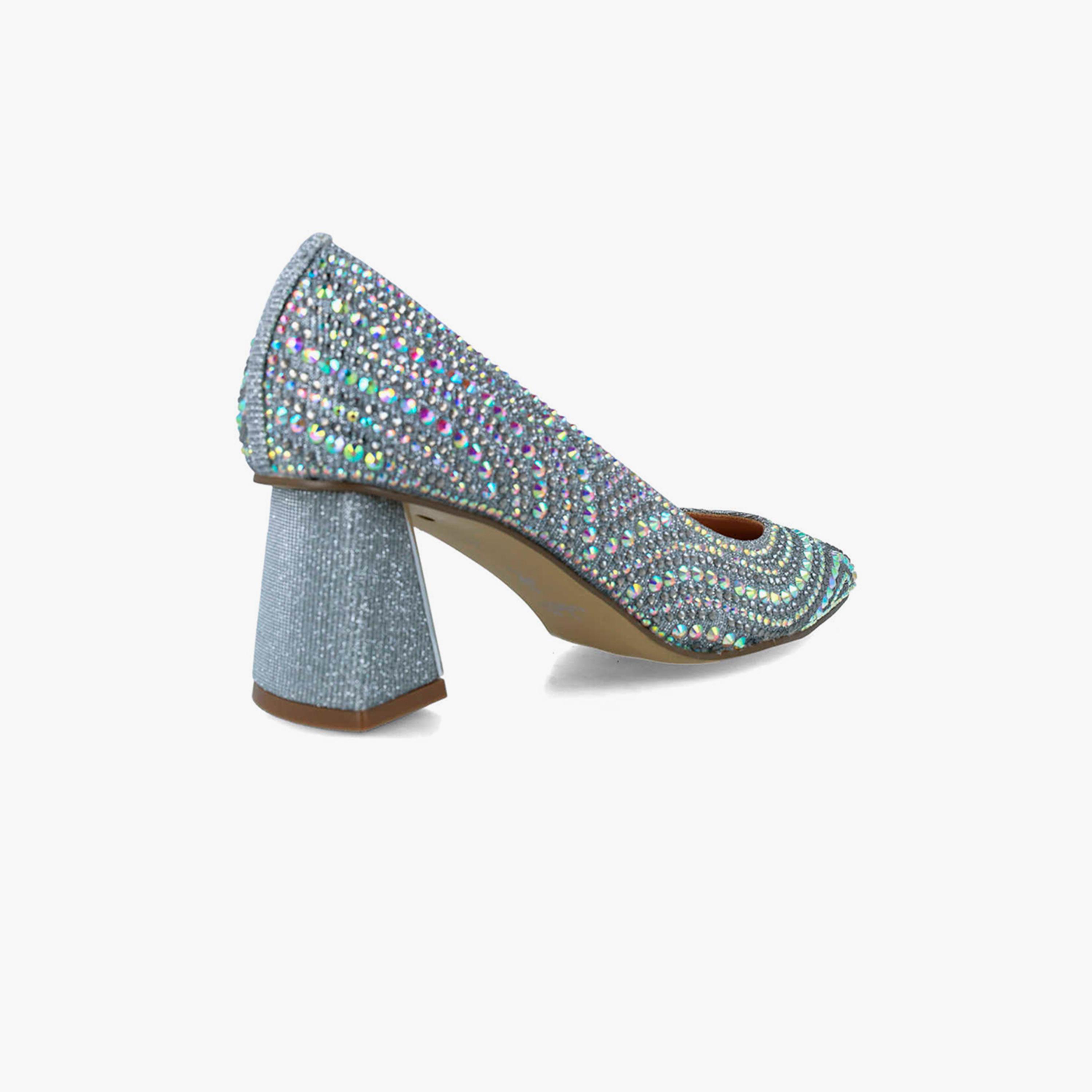 Menbur Women's Glitter Pumps with Embellishment | 24382-women-shoes-heels-image-3