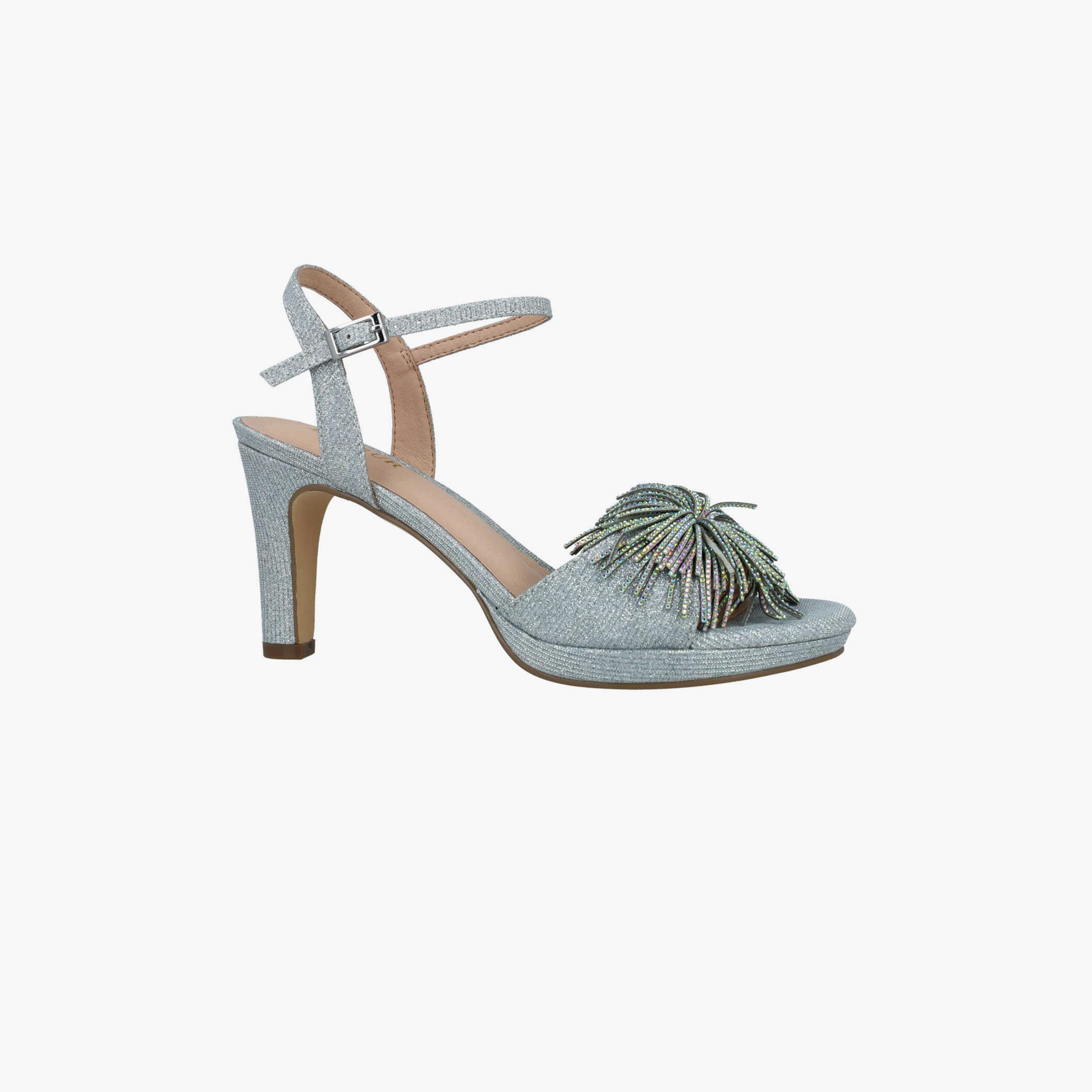 Menbur Women's Glitter Strap Sandals with Embellishment | 24412-women-shoes-sandals-flats-image-1