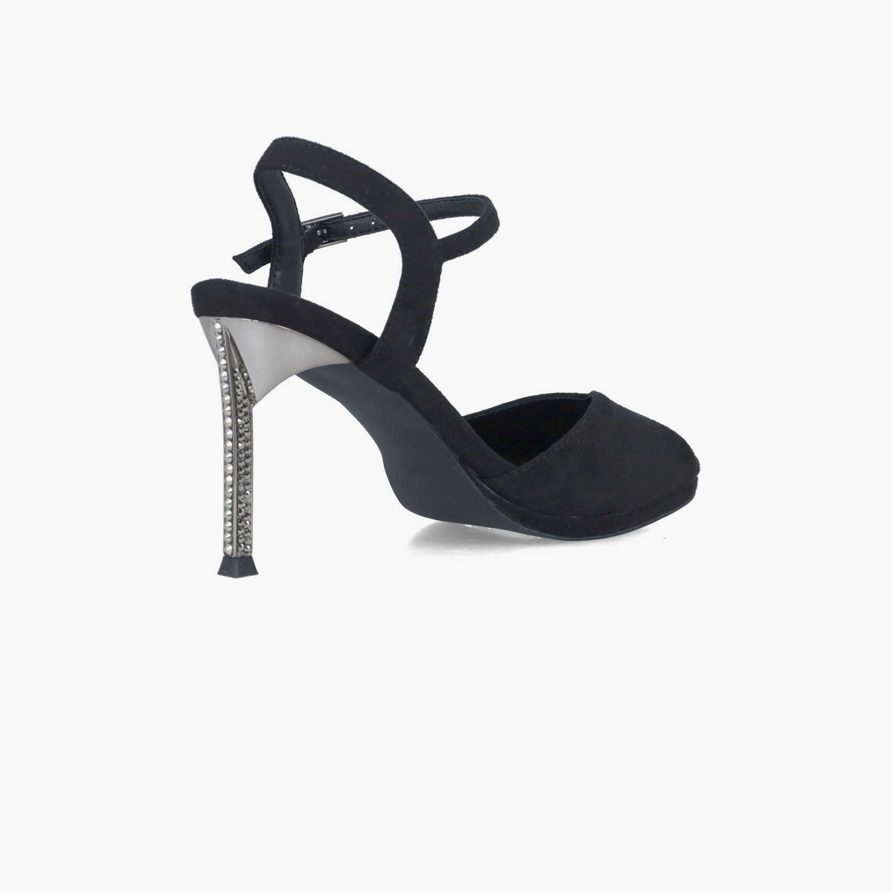 Menbur Women's Metallic Strap Sandals with Embellishment | 24473-women-shoes-heels-image-3