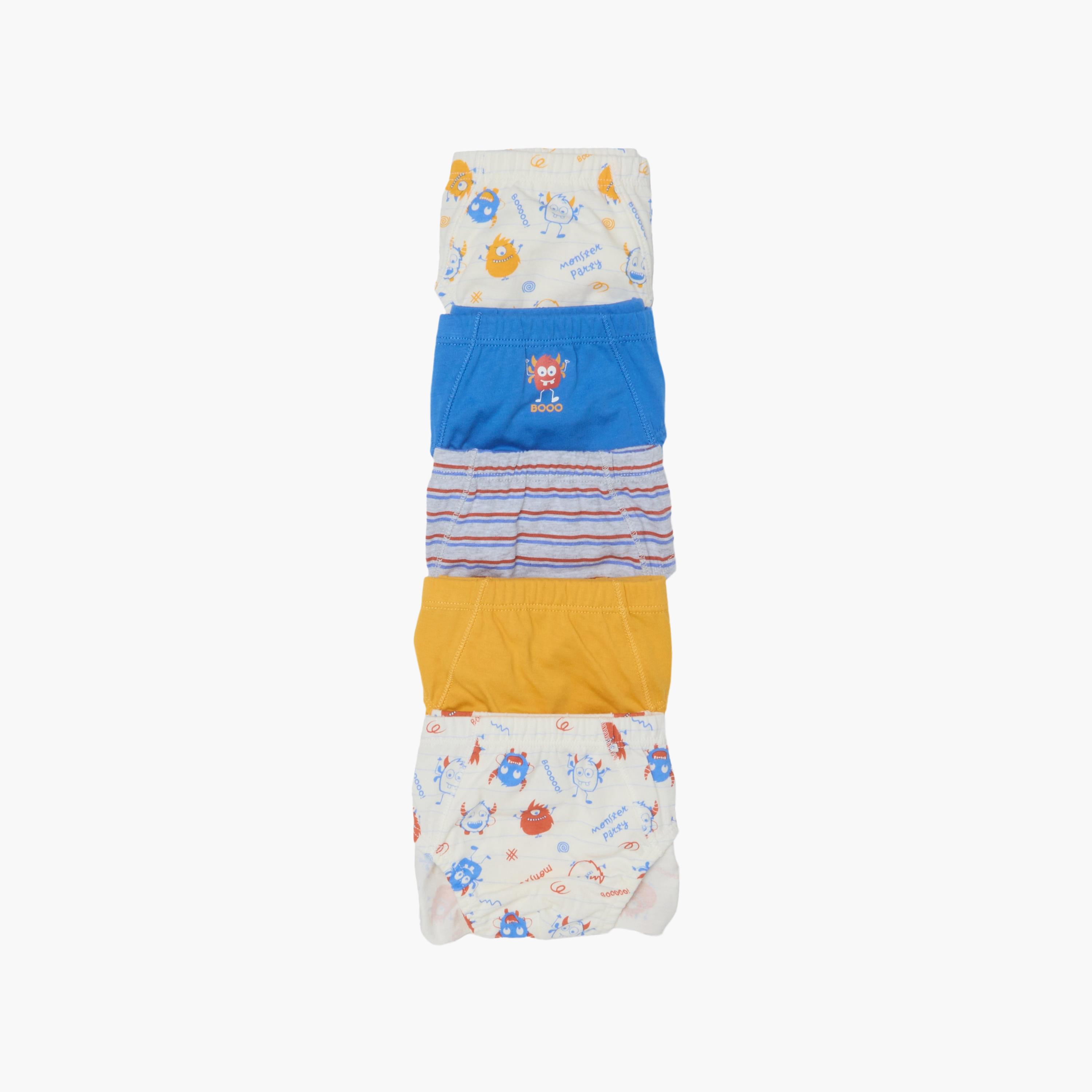 طقم ملابس داخلية قطن 5 قطع من اوه في اس-boys-clothing-innerwear-boxersandbriefs-image-1