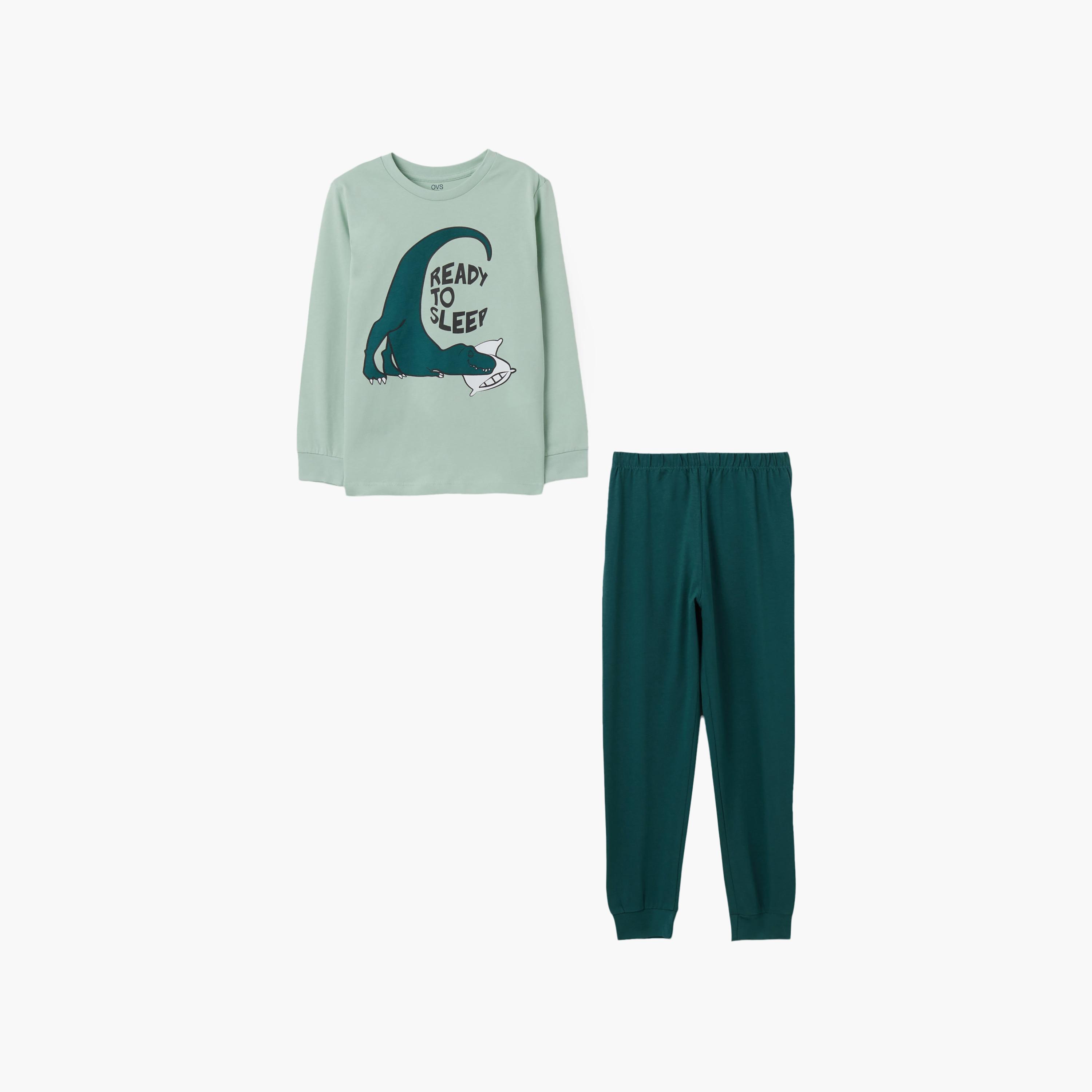 طقم بلوزة قطن مطبوعة بأكمام طويلة وبنطال جوغرز من اوه في اس-boys-clothing-setsandcoords-image-1