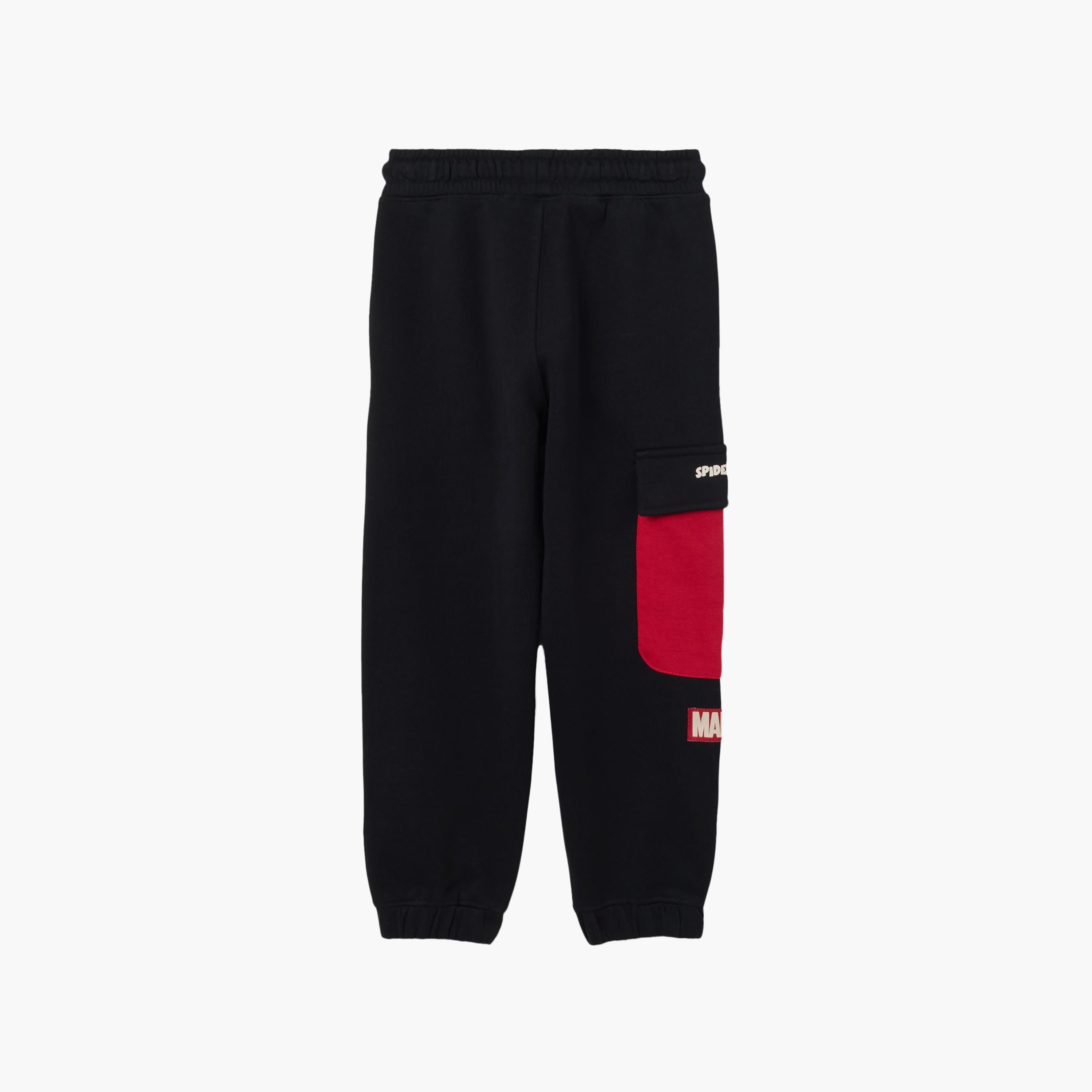 بنطال جوغرز خليط قطن بتطريز "سبايدرمان" من اوه في اس-boys-clothing-bottoms-joggersandtrackpants-image-2