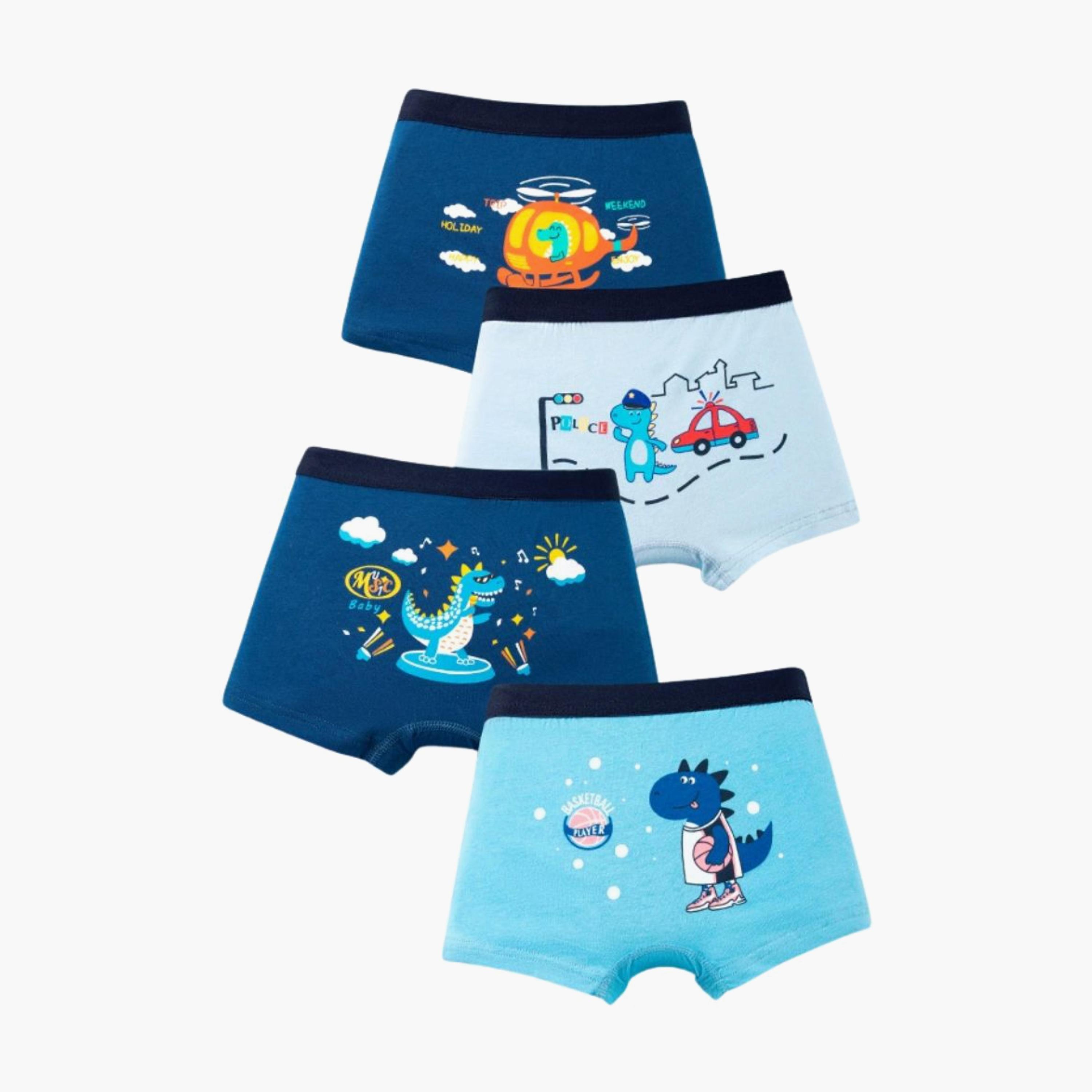Babyqlo 4-Piece Cotton Dino Print Boxer Set-boys-clothing-innerwear-boxersandbriefs-image-1