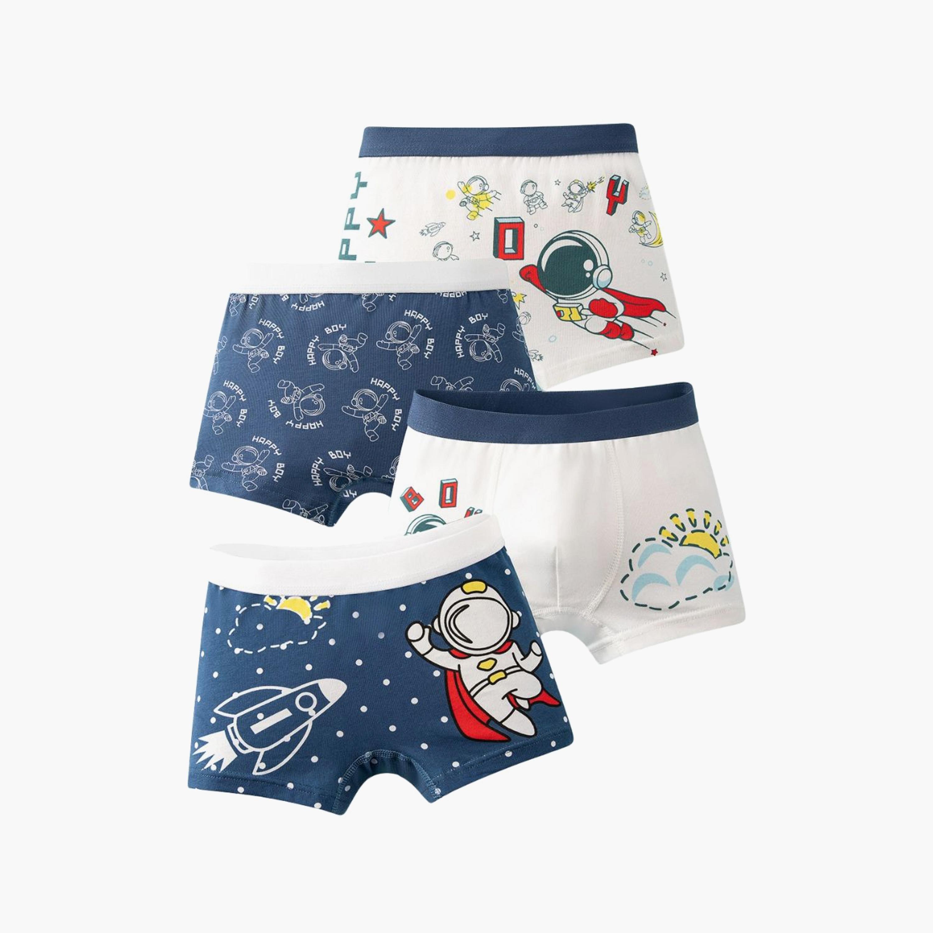 Babyqlo 4-Piece Cotton Space Astronaut Boxer Set-boys-clothing-innerwear-boxersandbriefs-image-1
