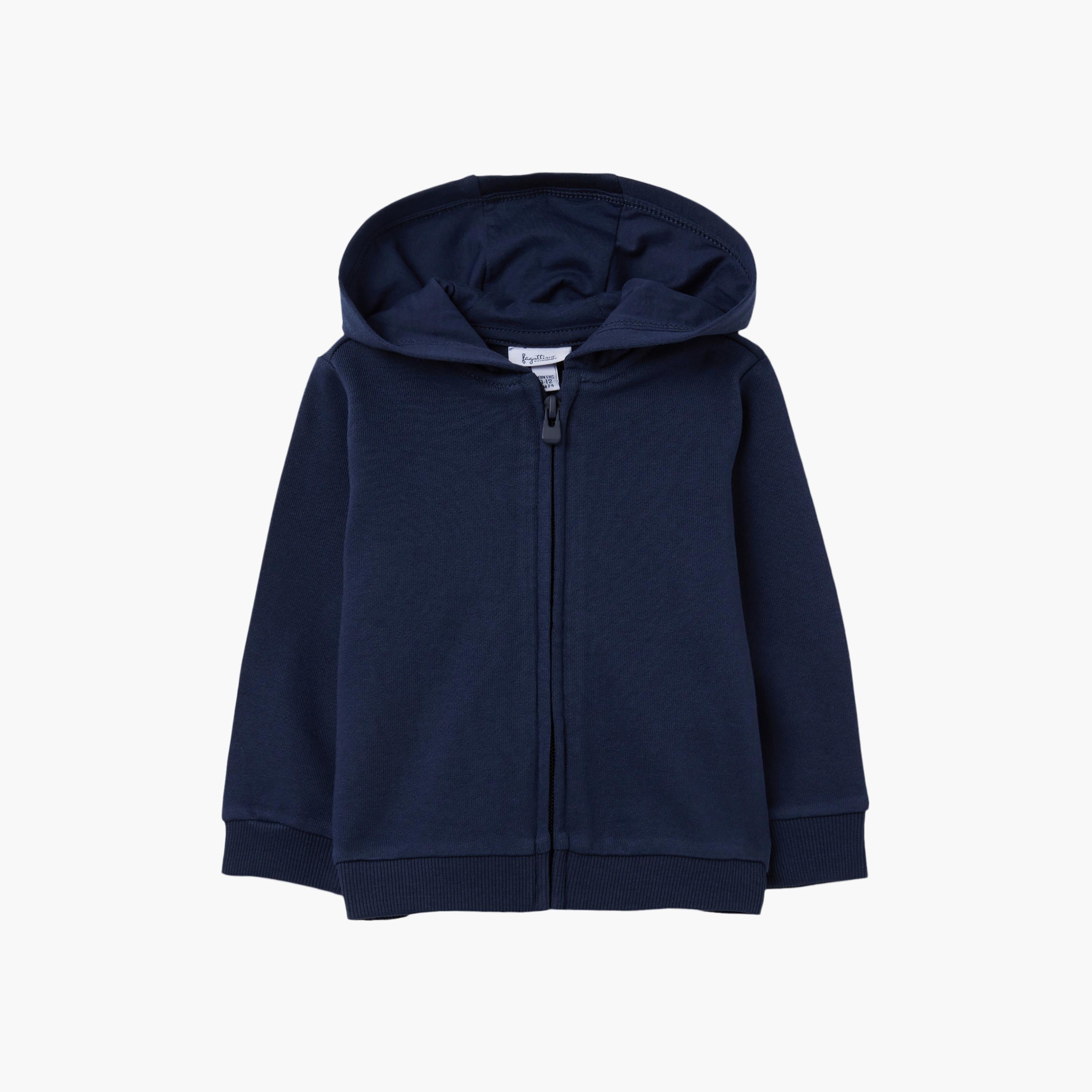 OVS Solid Long Sleeves Zip Through Hoodie-baby-girls-clothing-sweatshirts-image-1