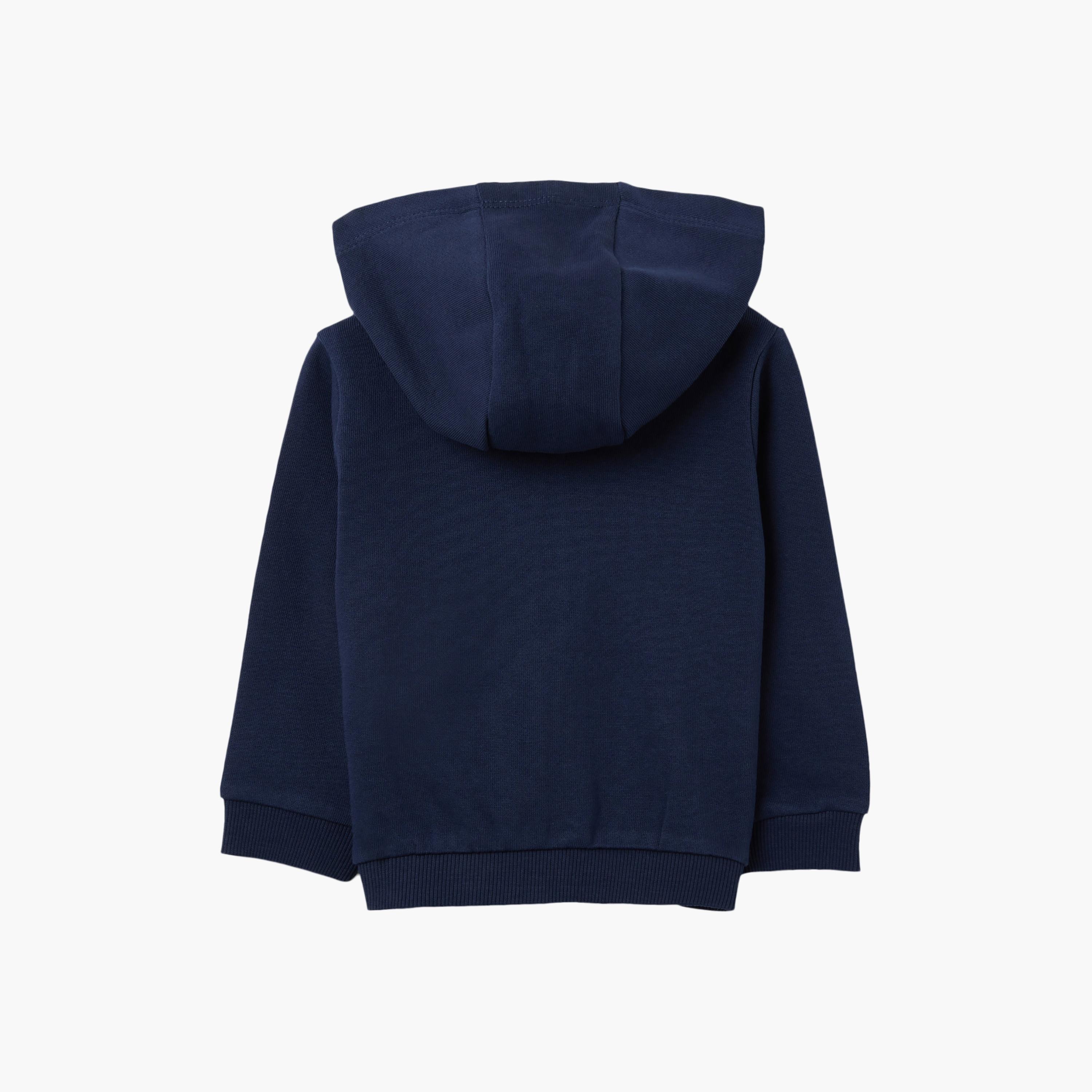 OVS Solid Long Sleeves Zip Through Hoodie-baby-girls-clothing-sweatshirts-image-2