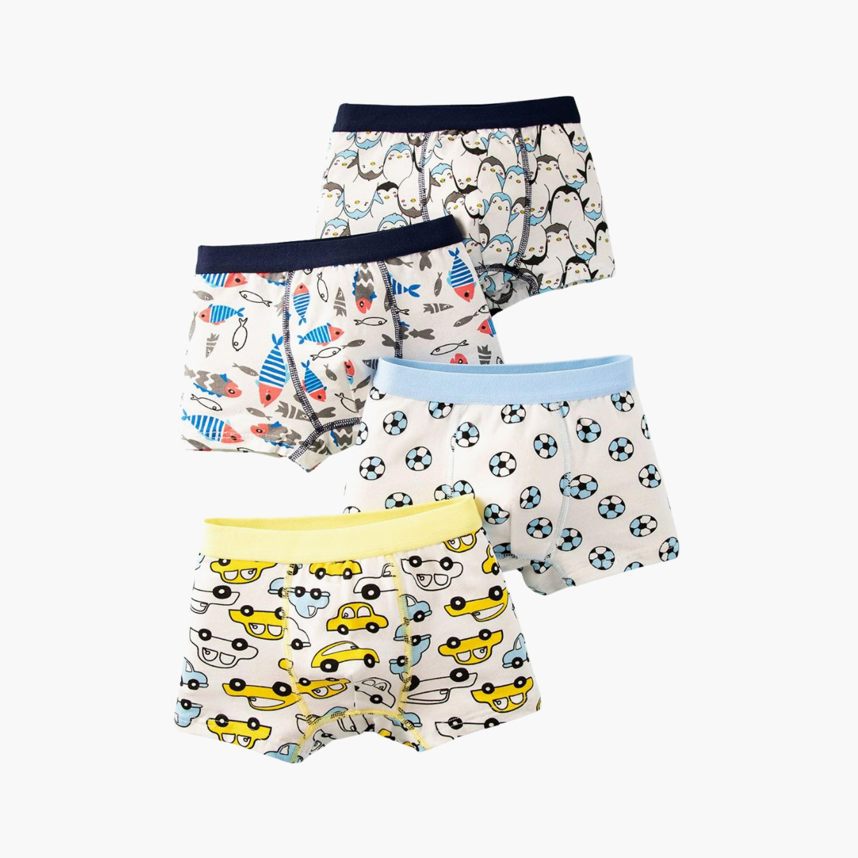 Babyqlo 4-Piece Cotton Animal Sports Boxer Set-boys-clothing-innerwear-boxersandbriefs-image-1