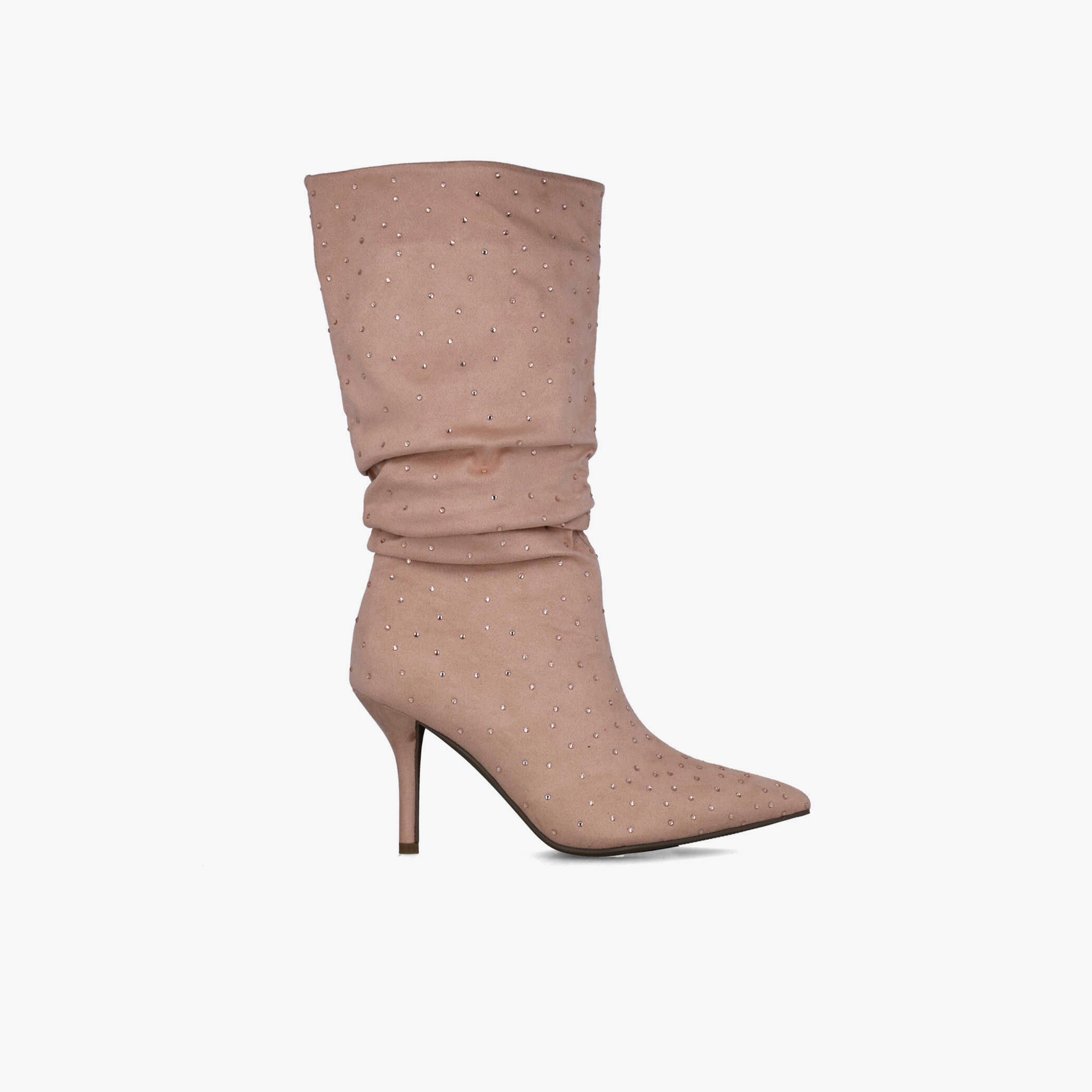 Menbur Women's High Shaft Boots with Rhinestone Accent | 24571-women-shoes-boots-image-2
