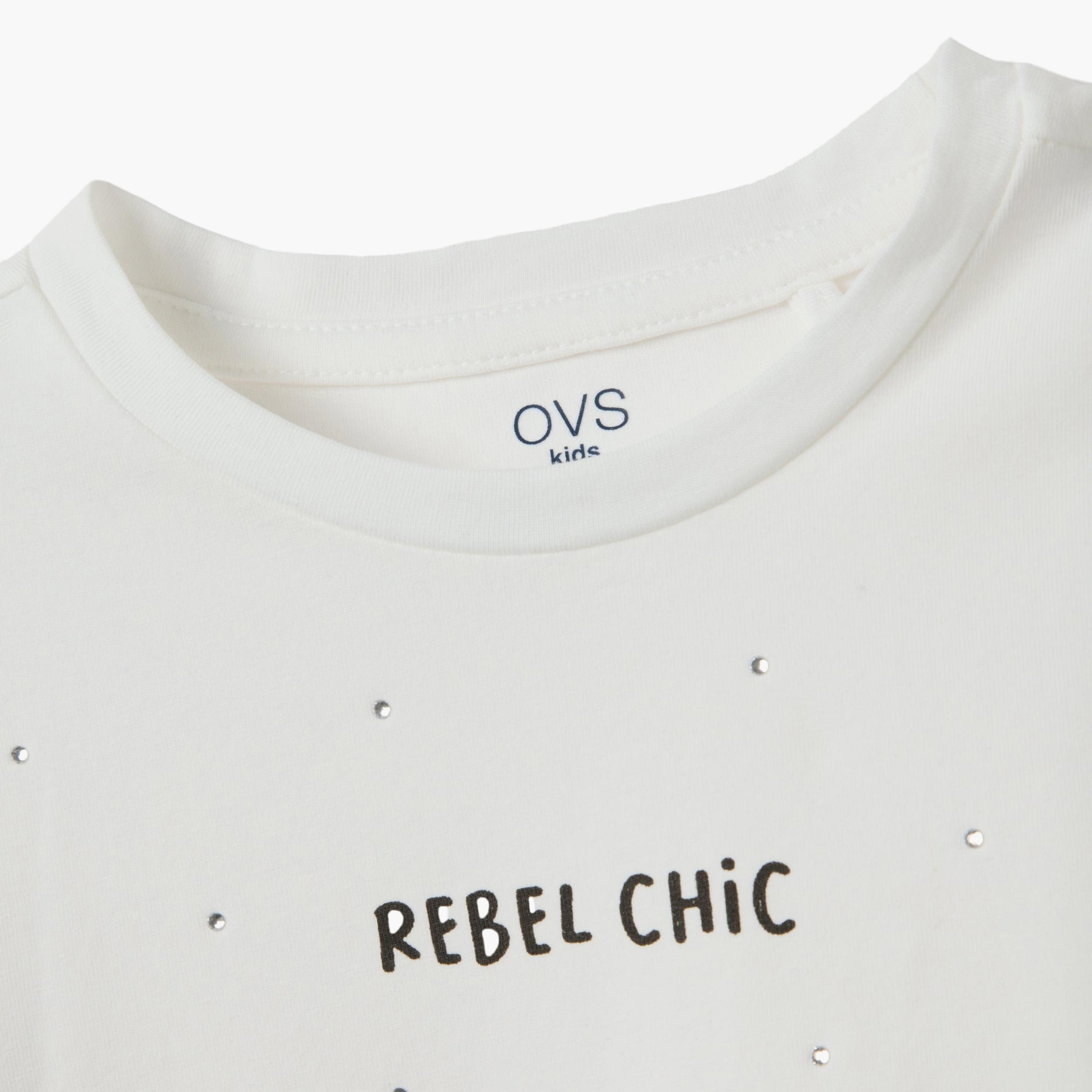 OVS Solid Cotton Rebel Chick Printed Top-girls-clothing-blousesandshirts-image-4