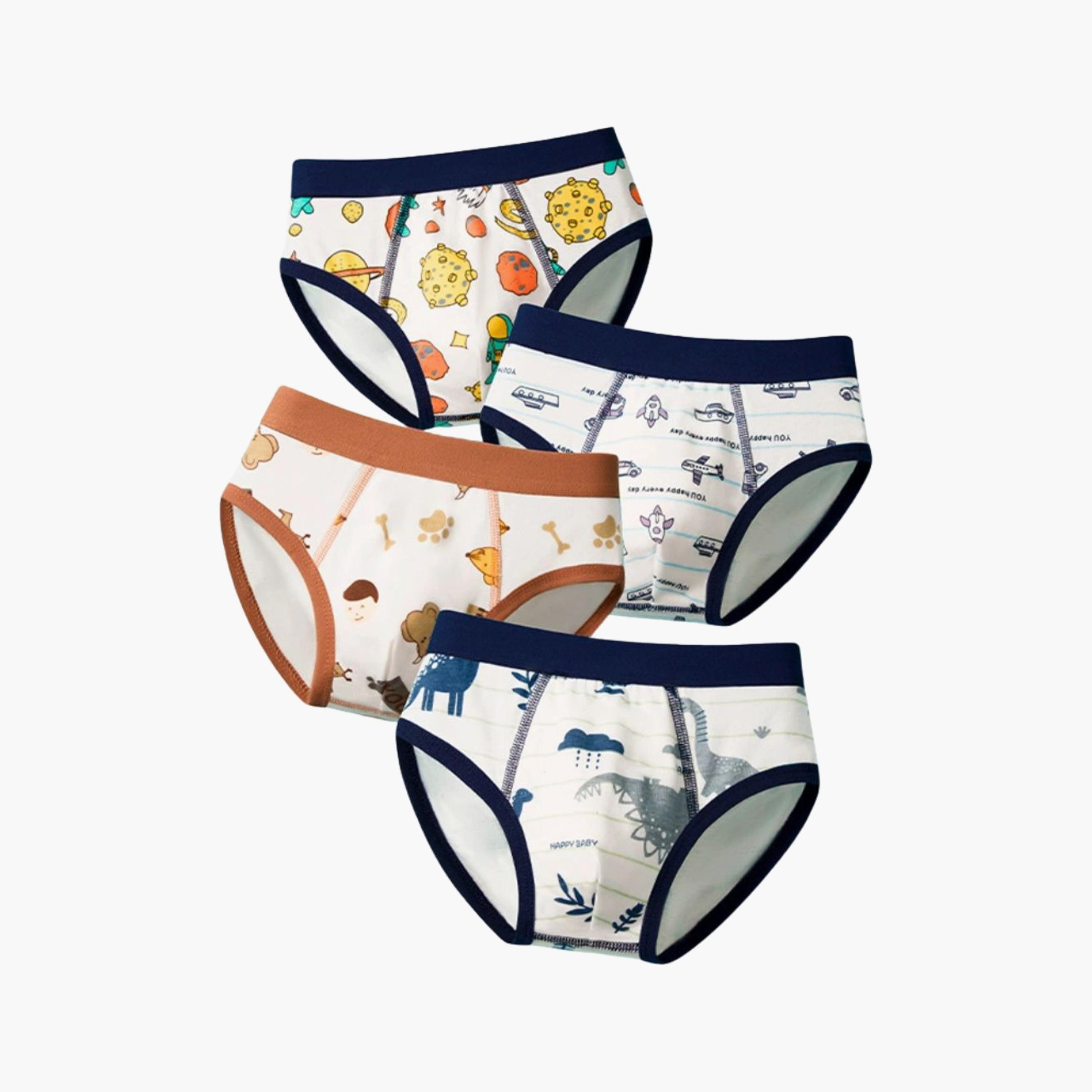 Babyqlo 4-Piece Cotton Printed Briefs Set-boys-clothing-innerwear-boxersandbriefs-image-1