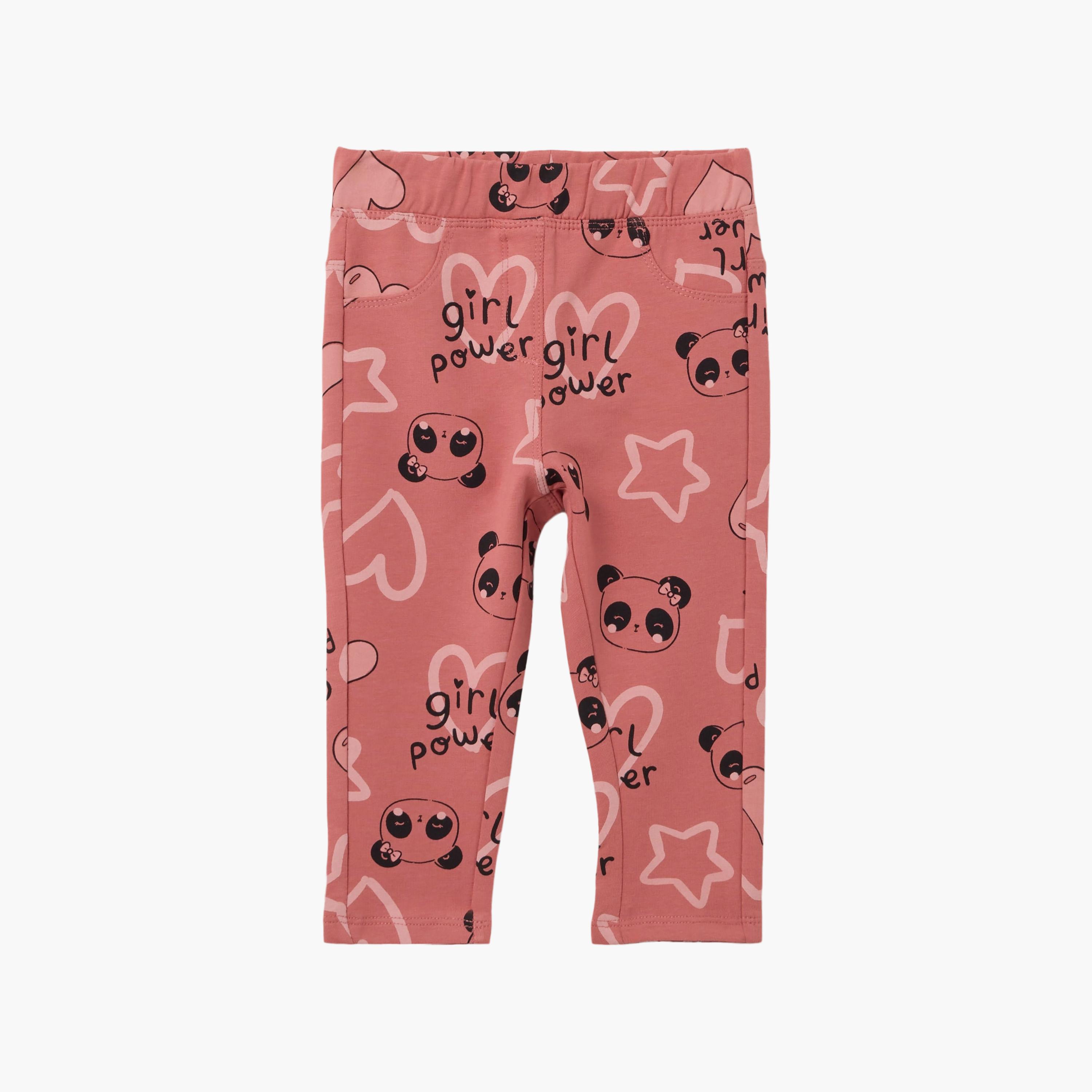 ليجنز بطبعة "باندا" وخصر مطاطي من اوه في اس-baby-girls-clothing-bottoms-leggings-image-1