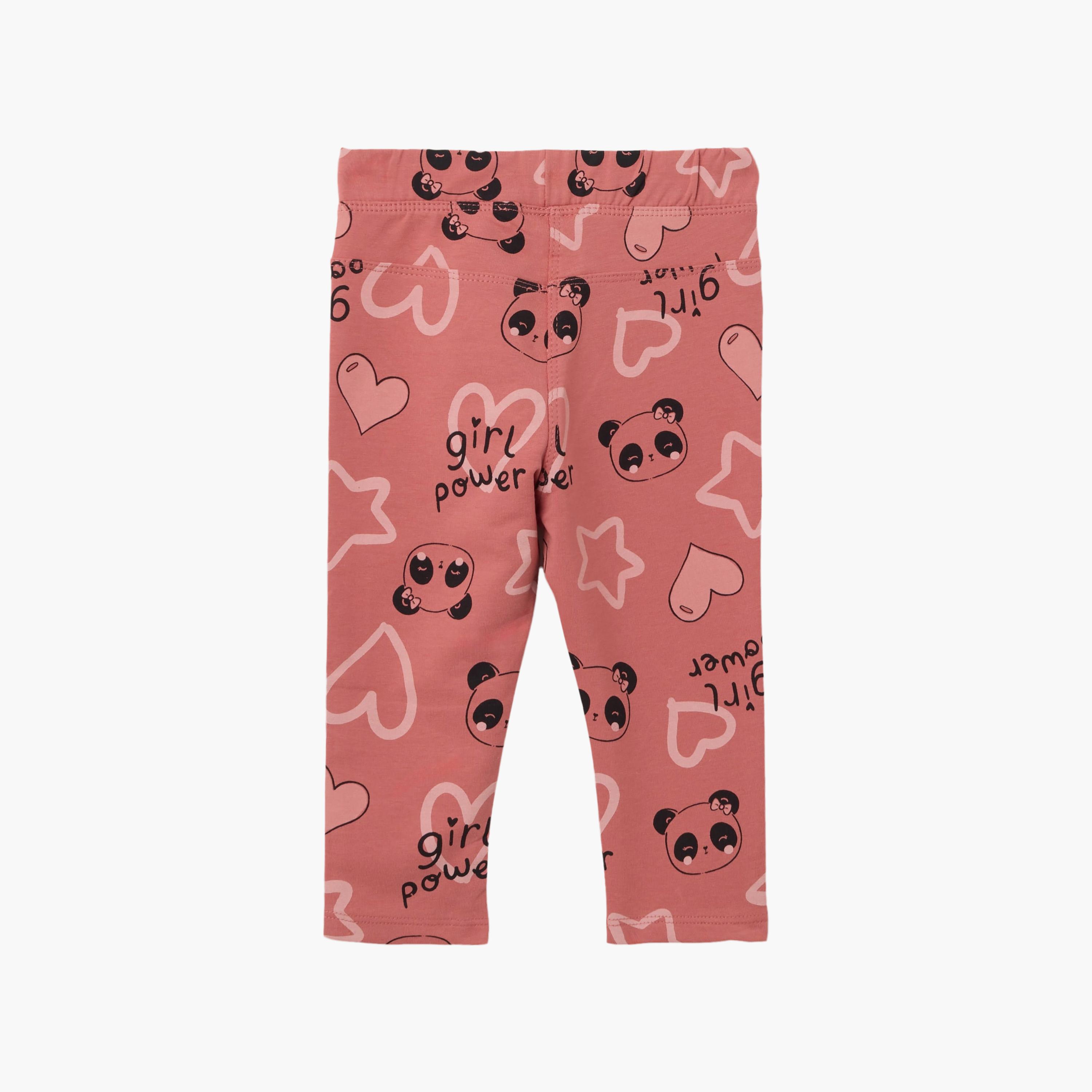 ليجنز بطبعة "باندا" وخصر مطاطي من اوه في اس-baby-girls-clothing-bottoms-leggings-image-2