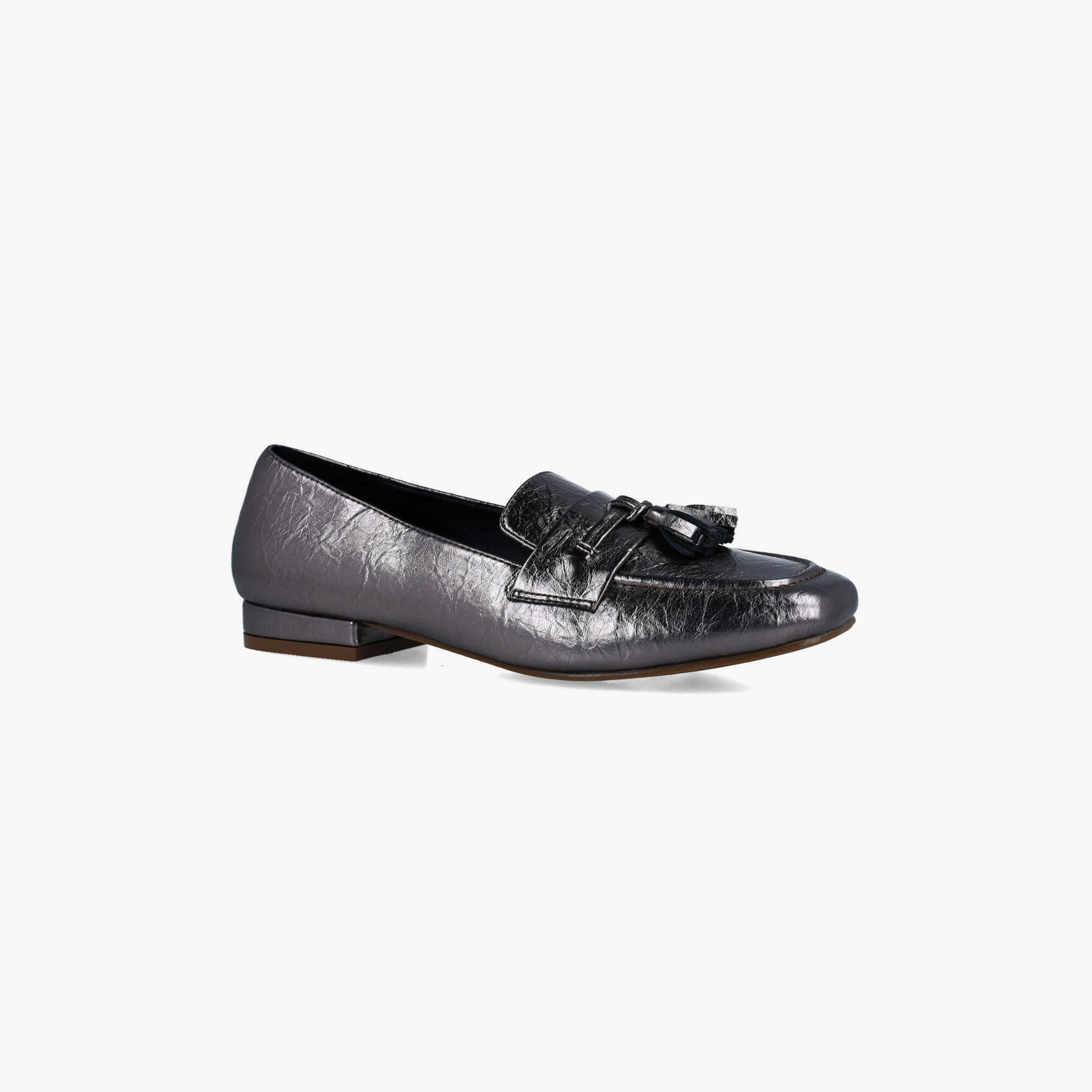 Menbur Women's Metallic Loafers with Tassels Accent | 24602-women-shoes-loafersandmoccasins-image-1