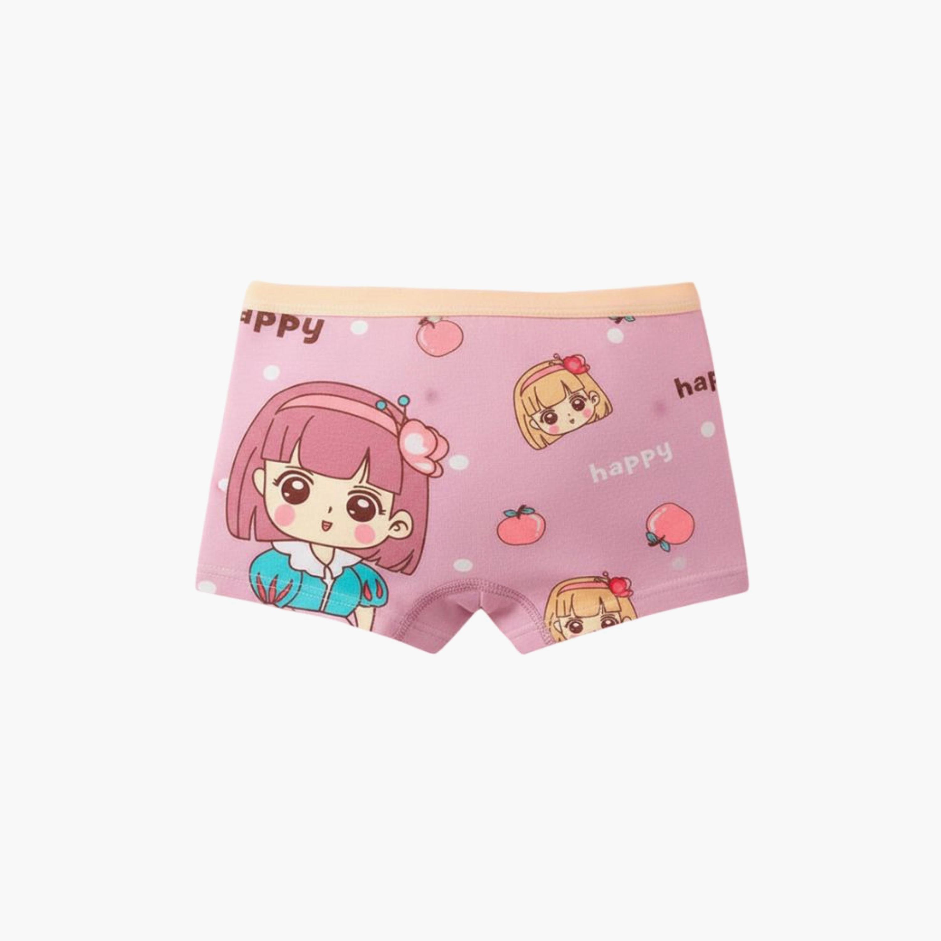 Babyqlo 4-Piece Cotton Cute Girl Print Briefs Set-girls-clothing-innerwear-panties-image-2