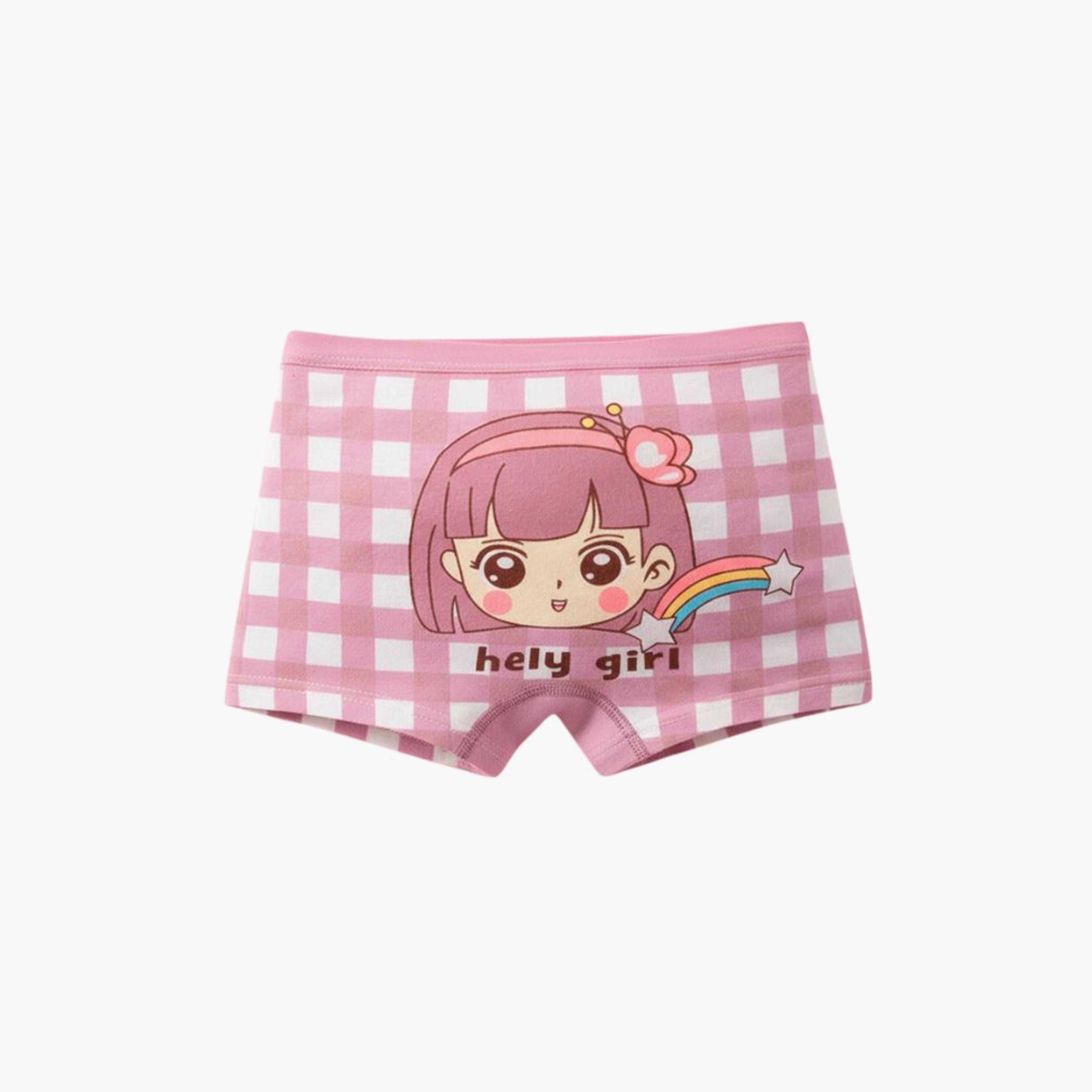 Babyqlo 4-Piece Cotton Cute Girl Print Briefs Set-girls-clothing-innerwear-panties-image-3