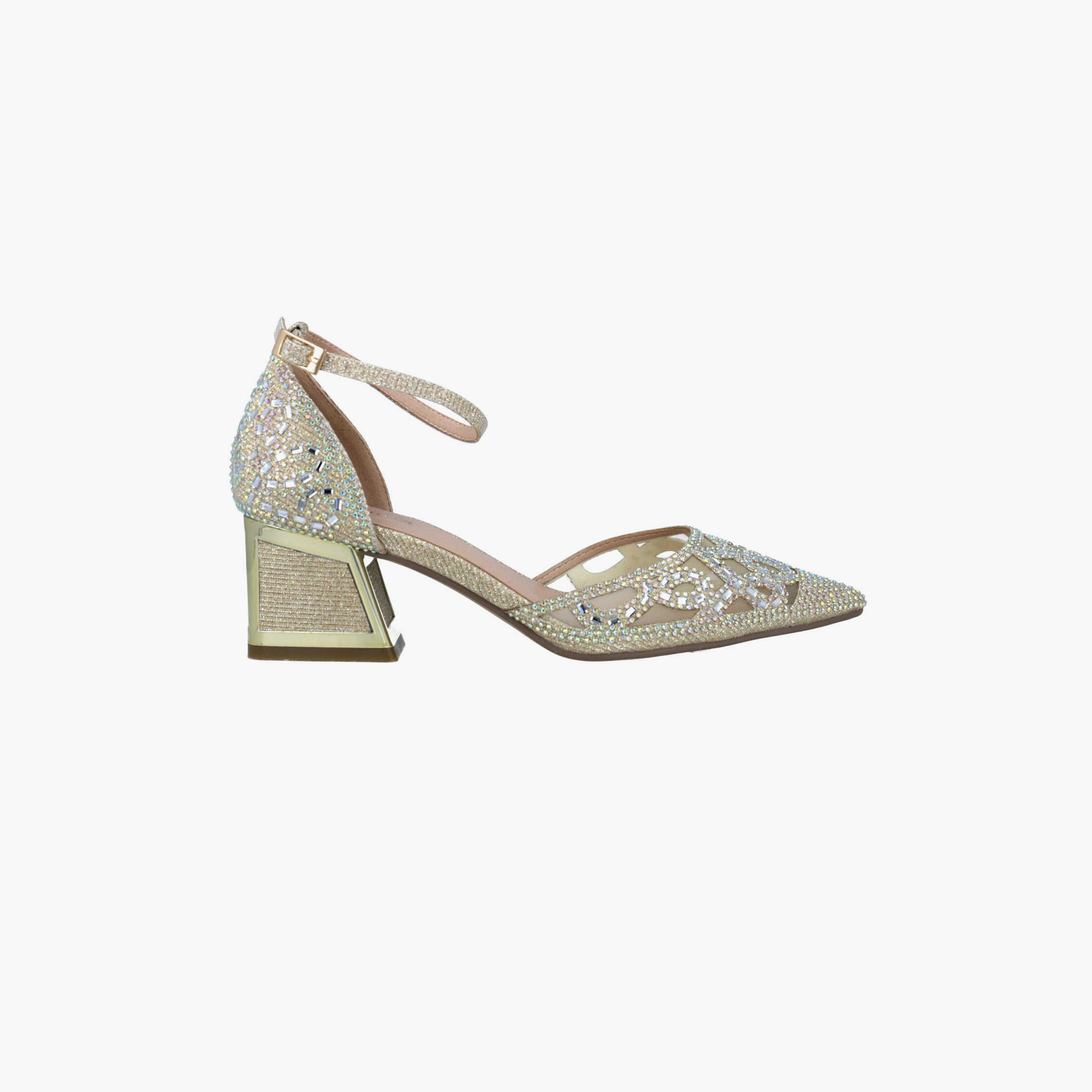 Menbur Women's Metallic Pumps with Embellishment | 24623-women-shoes-heels-image-2