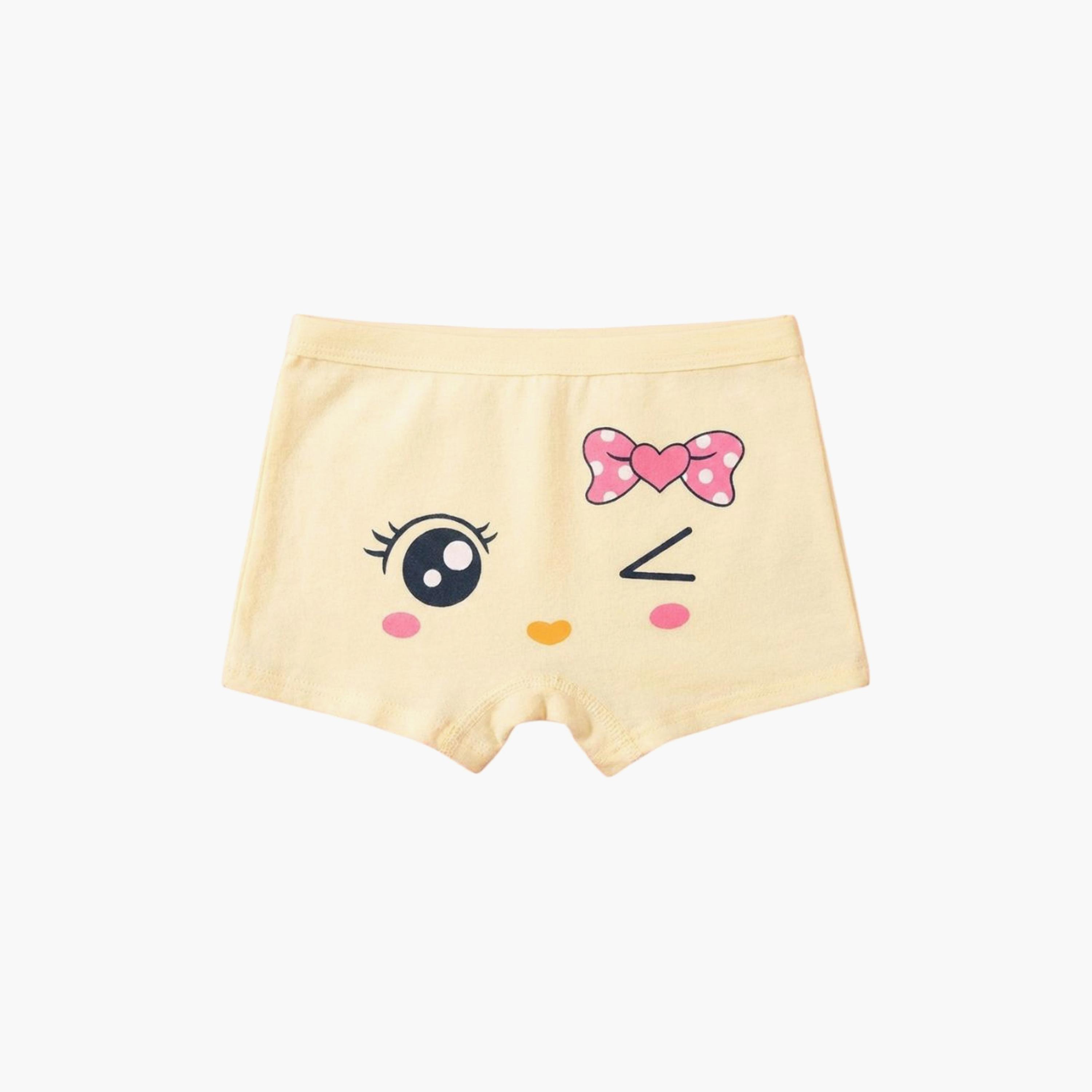 Babyqlo 4-Piece Cotton Bunny Face Print Briefs Set-girls-clothing-innerwear-panties-image-2