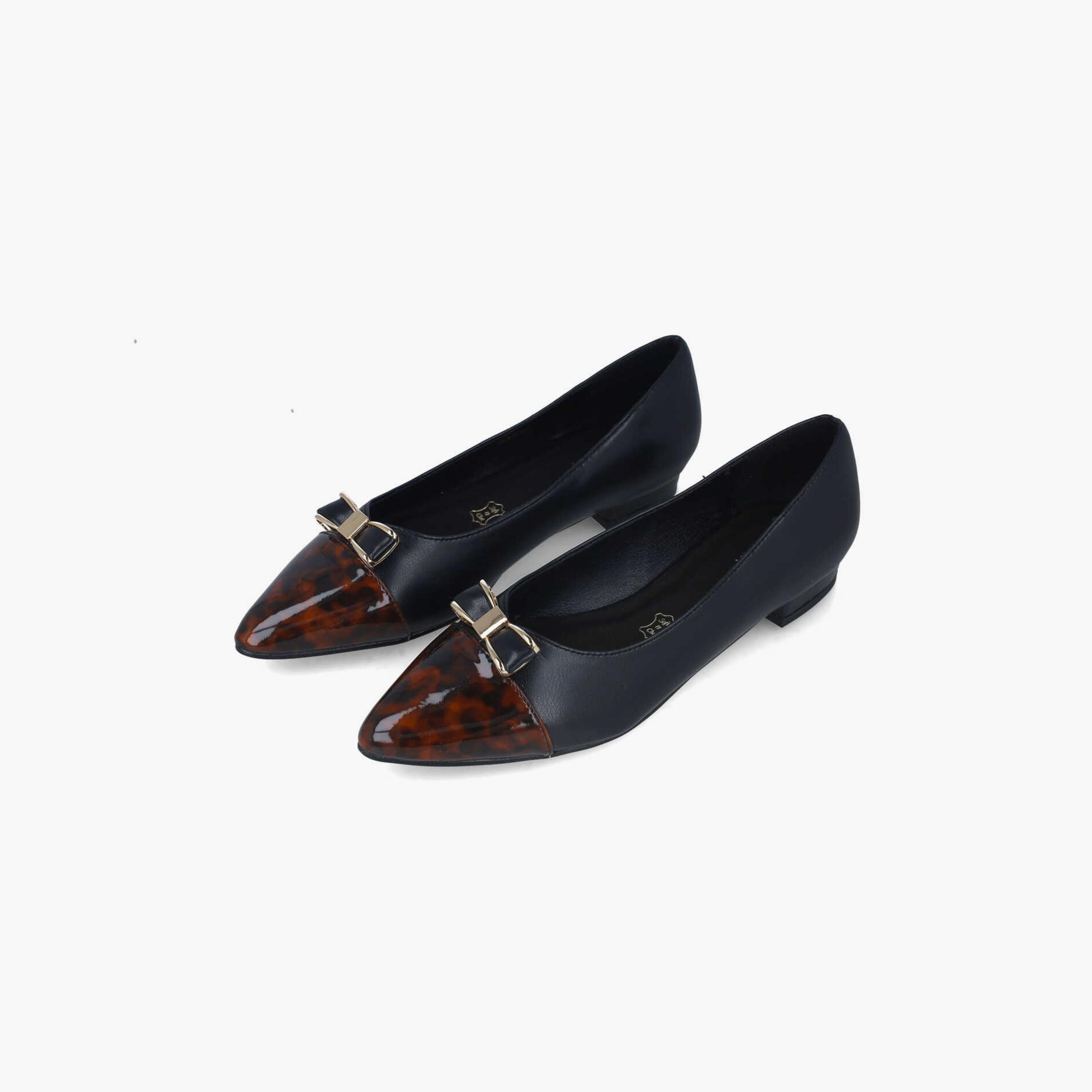 Menbur Women's Animal Print Pointed Toe Ballerinas with Bow | 24636-women-shoes-ballerinas-image-2